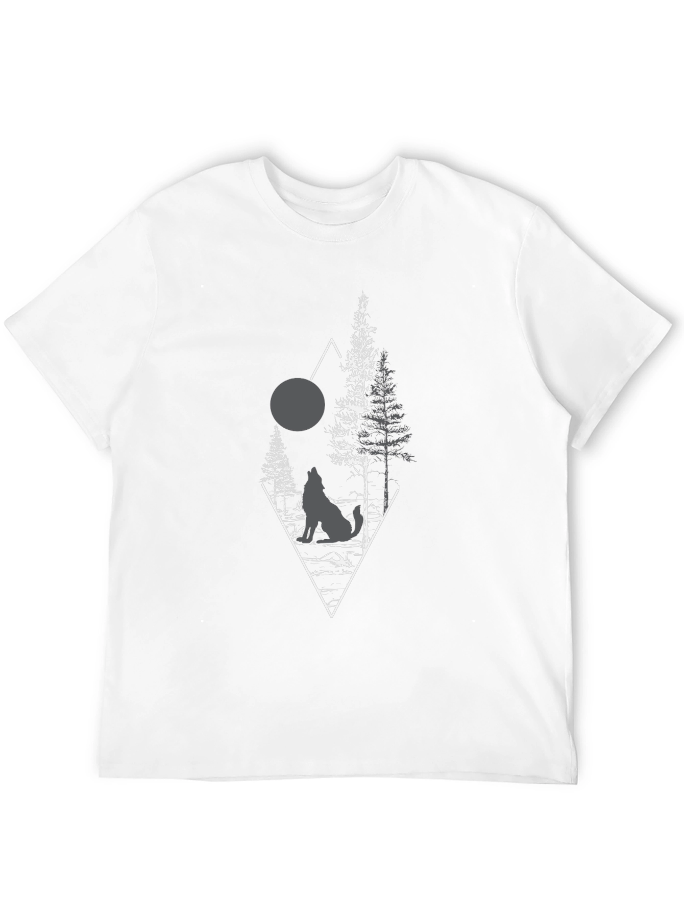 Wolf Moon Forest Graphic Tee - Black