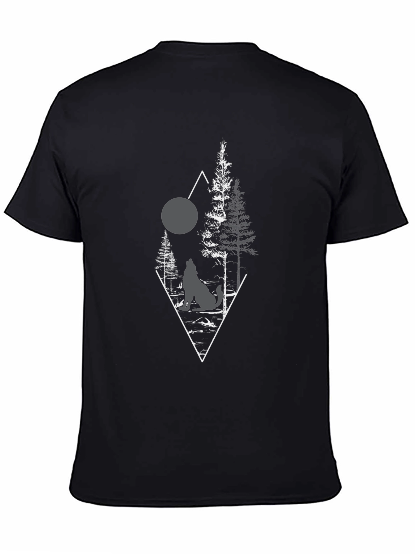 Wolf Moon Forest Graphic Tee - Black