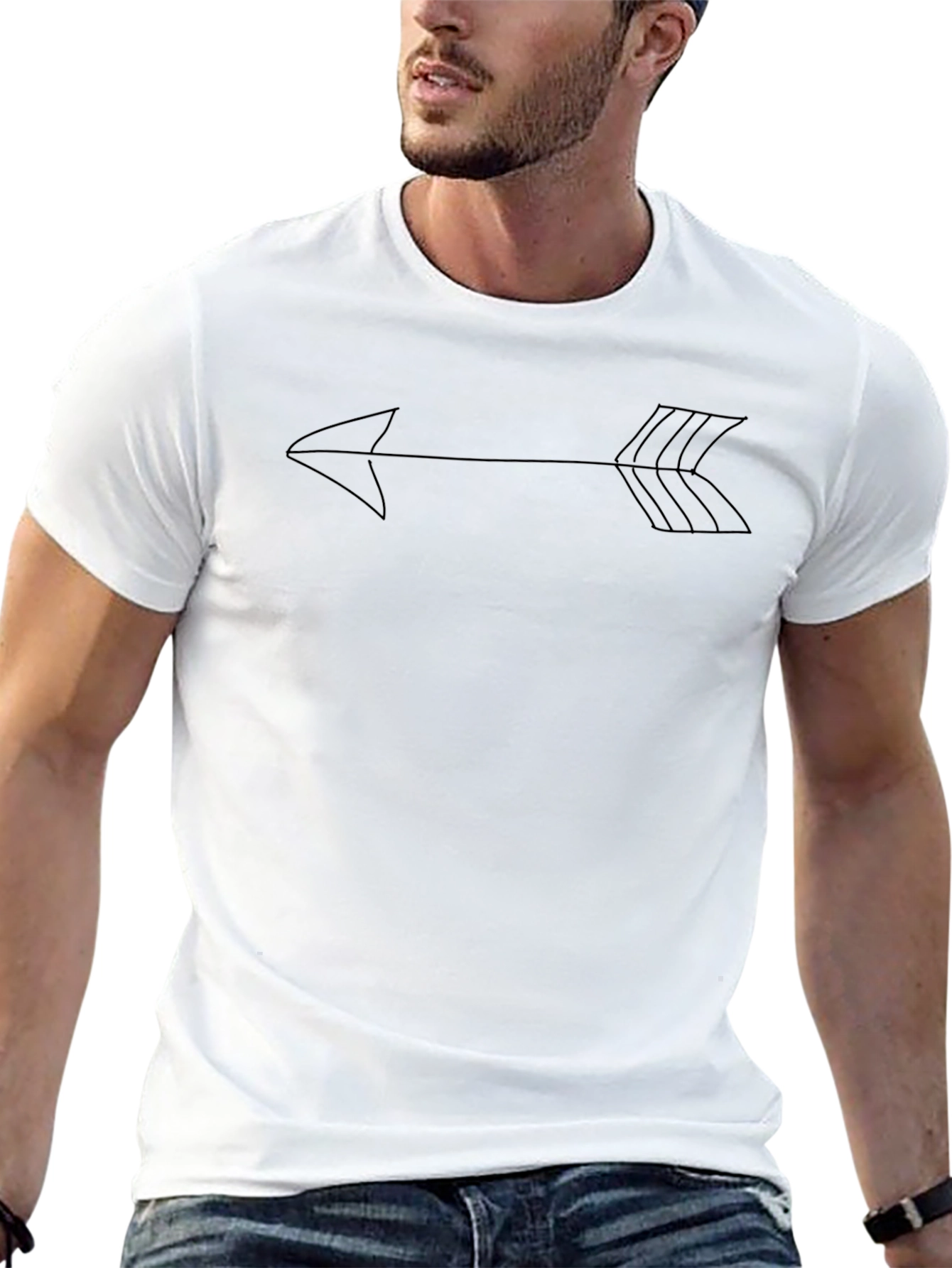Arrow Graphic Black T-Shirt - Minimalist Design