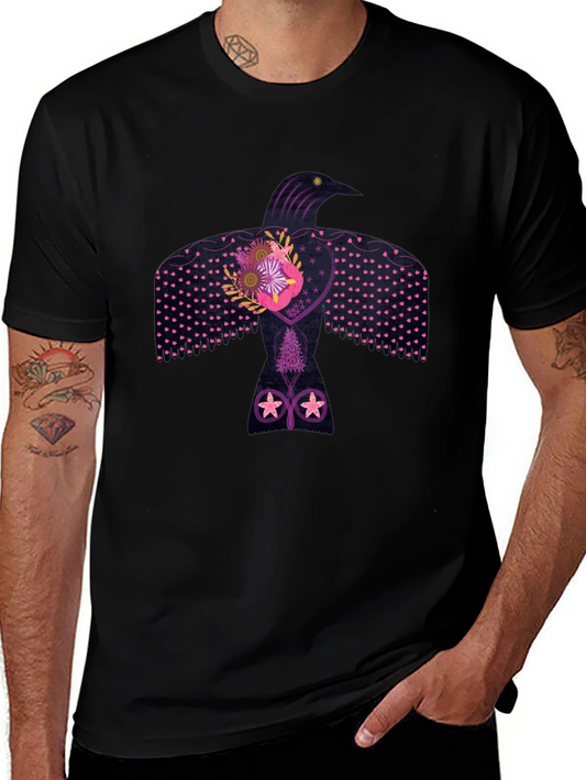 Raven Graphic Tee - Artistic Design