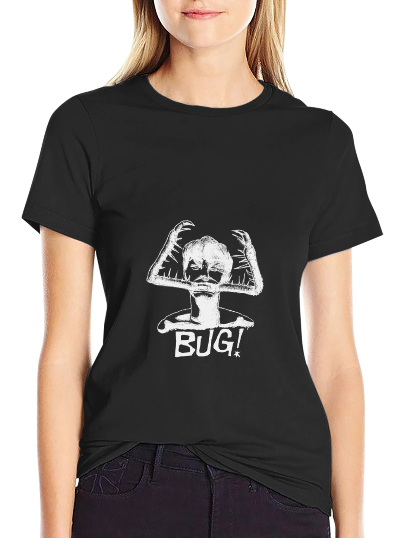 Bug! Graphic Tee - Unisex Black Cotton T-Shirt