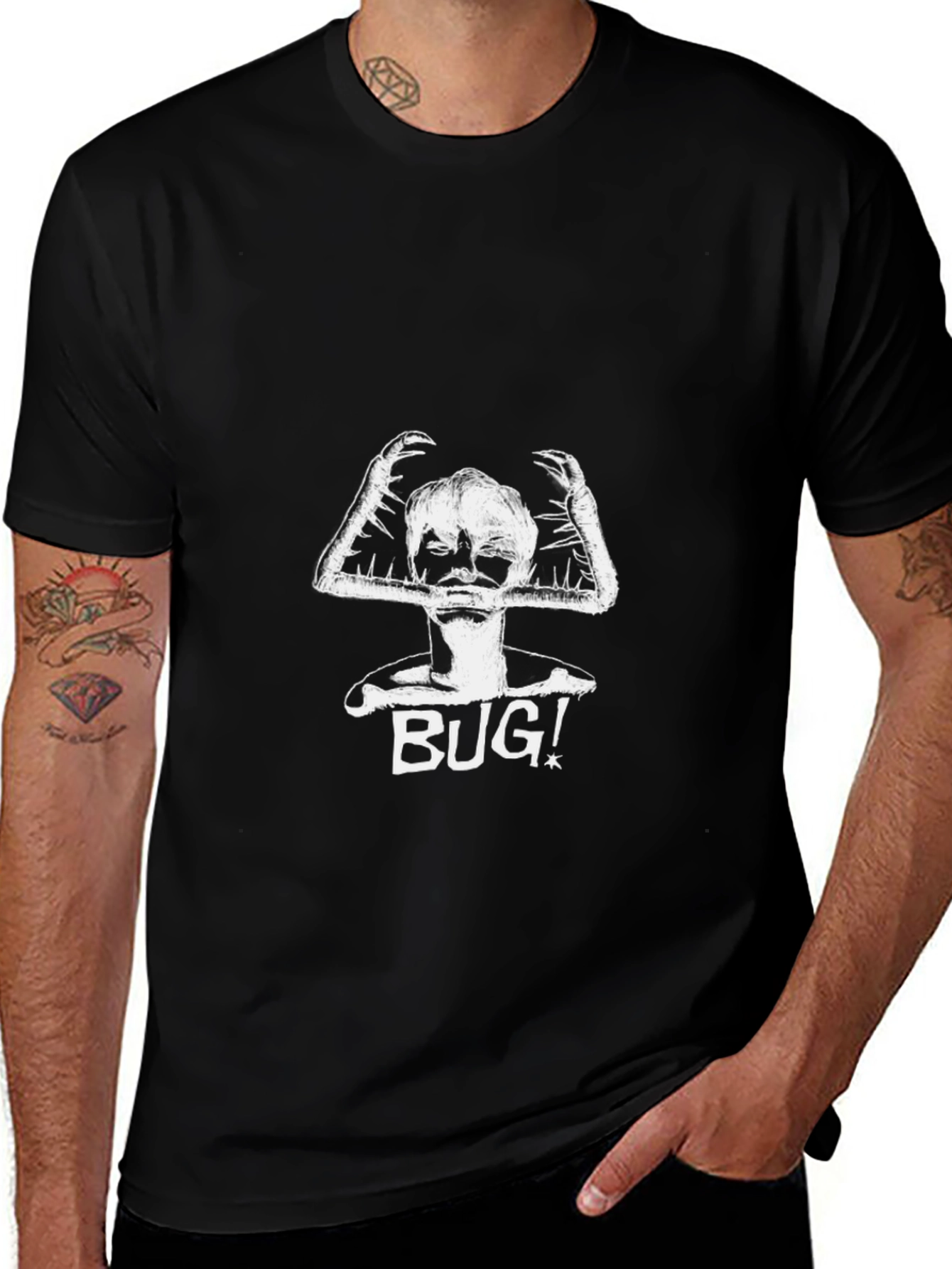 Bug! Graphic Tee - Unisex Black Cotton T-Shirt