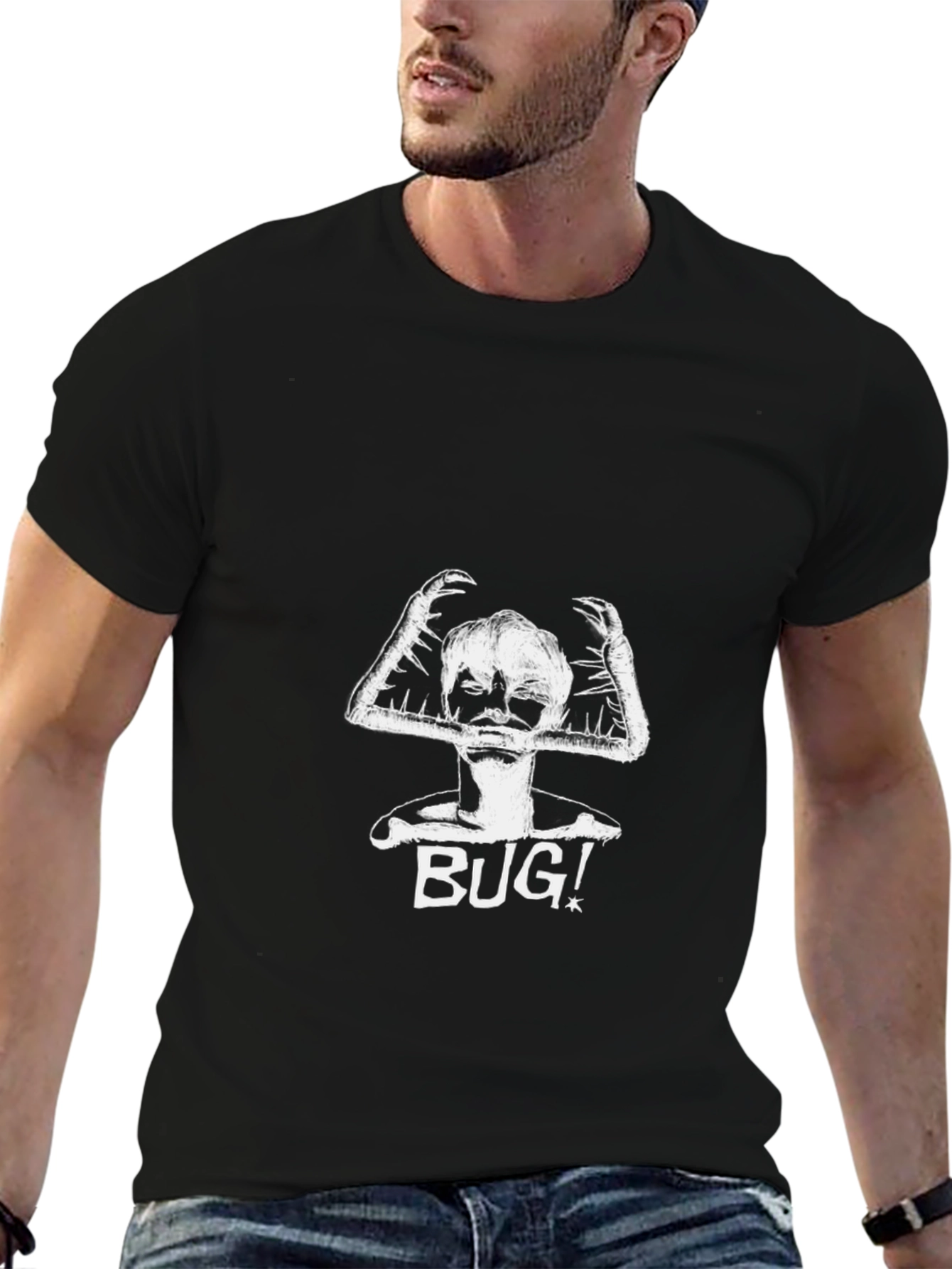 Bug! Graphic Tee - Unisex Black Cotton T-Shirt