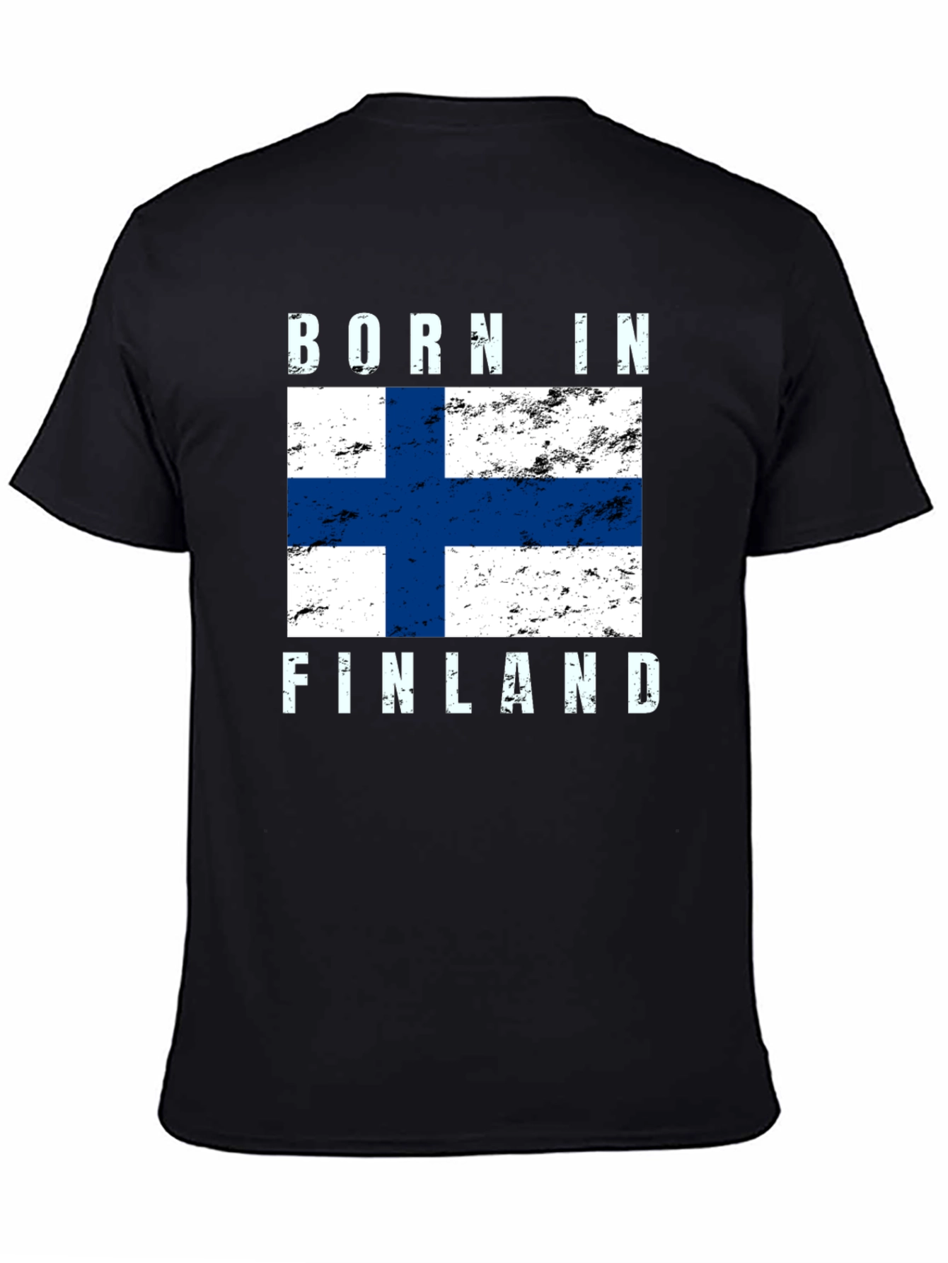 Born in Finland Finnish Flag Graphic T-Shirt