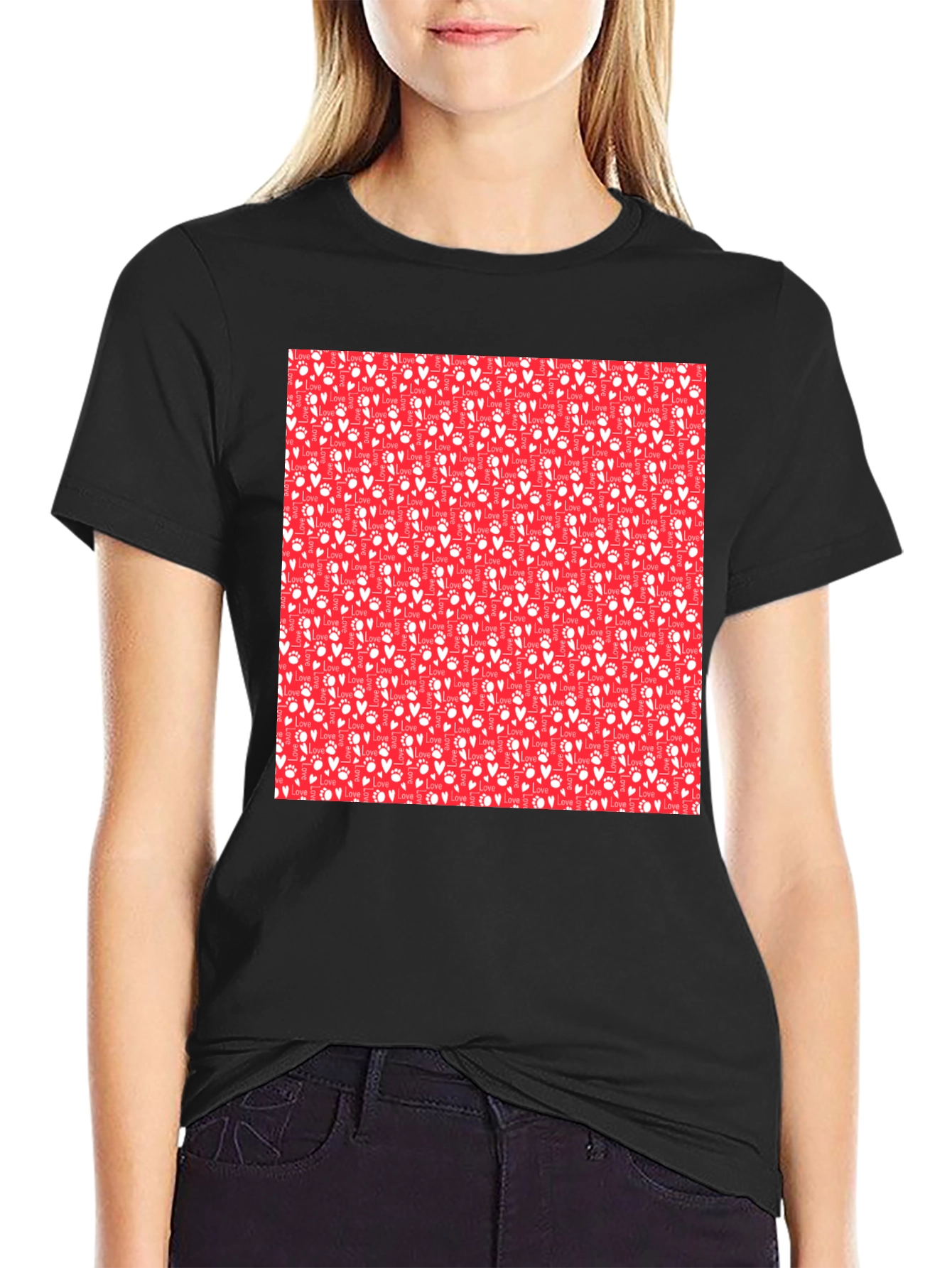 Love Paw Patterned T-Shirt