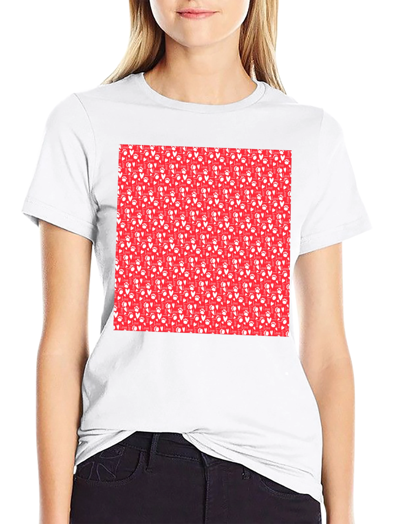 Love Paw Patterned T-Shirt