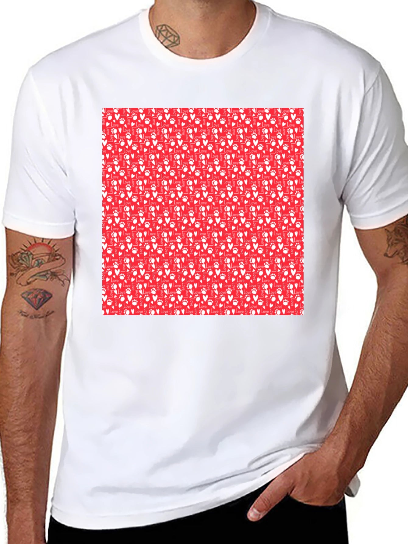Love Paw Patterned T-Shirt