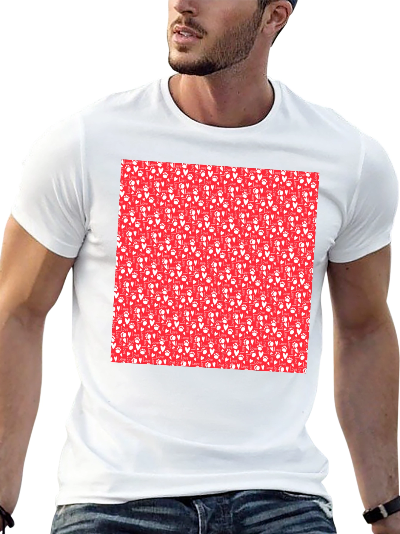 Love Paw Patterned T-Shirt