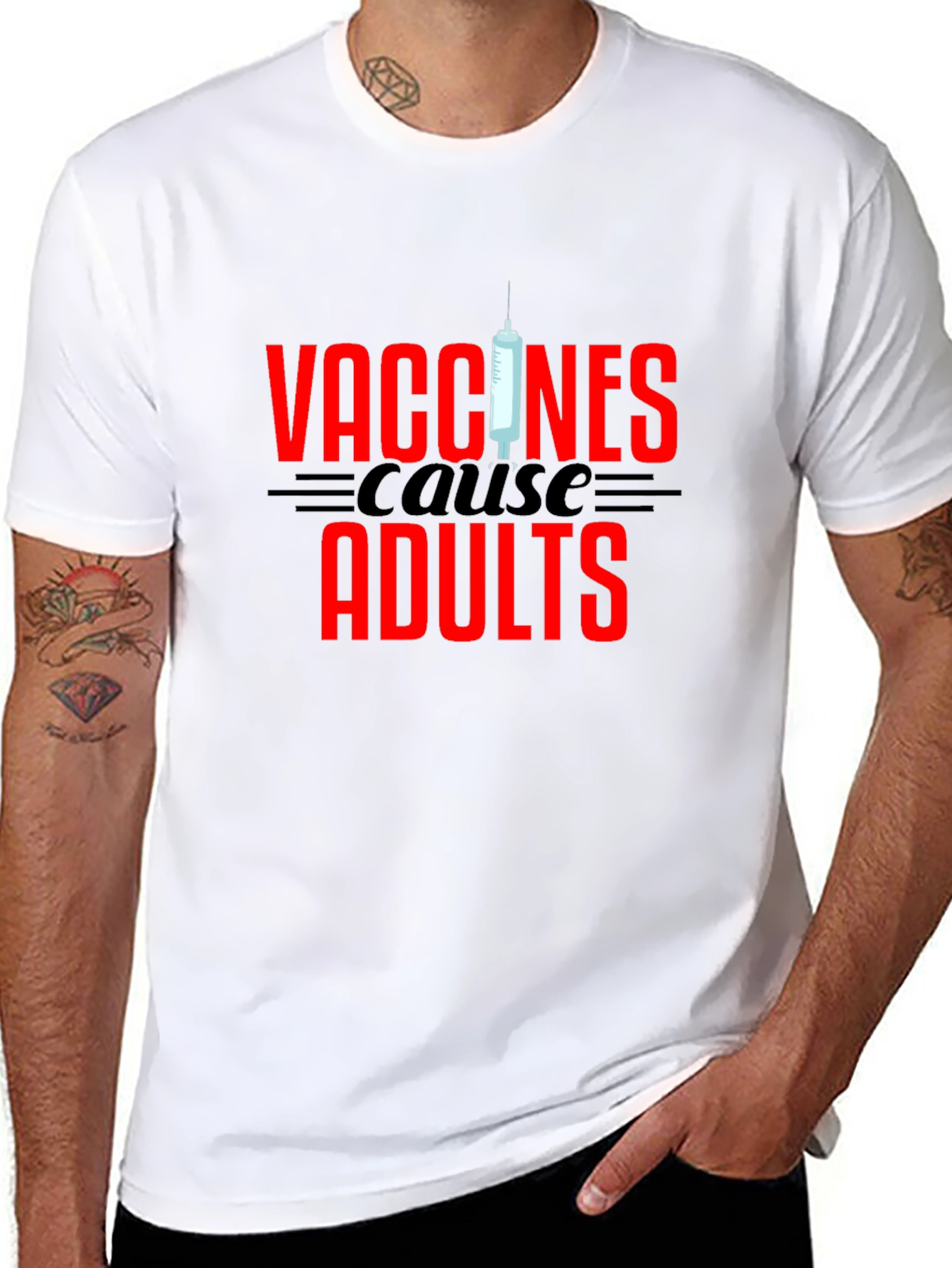 Vaccines Cause Adults Graphic Tee