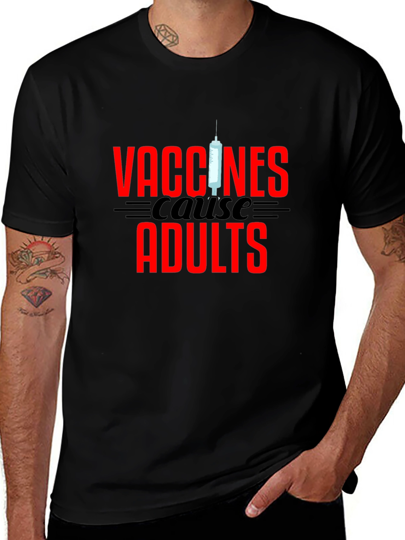 Vaccines Cause Adults Graphic Tee