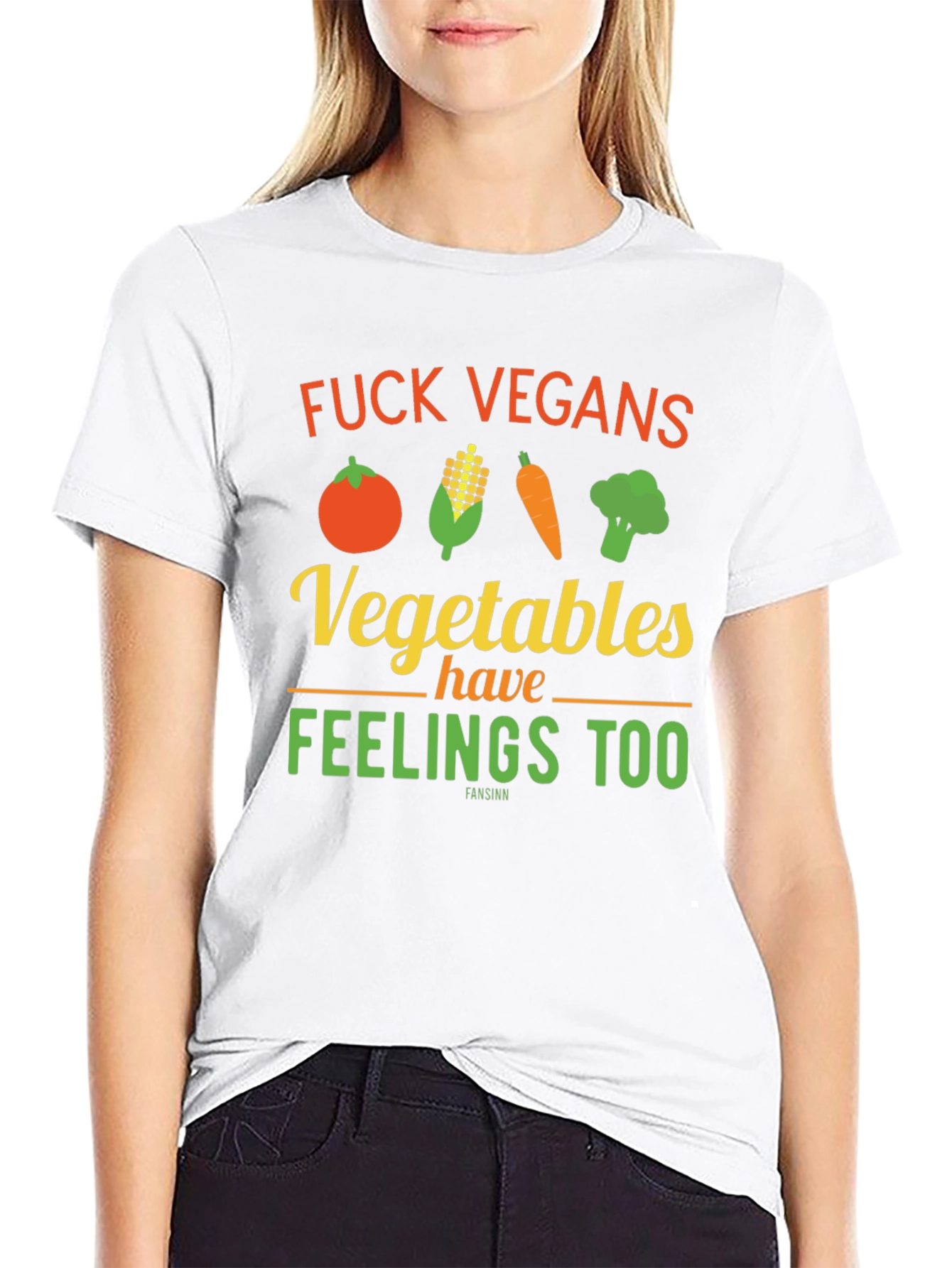 Anti-Vegan Graphic Tee: Vegetables Have Feelings Too