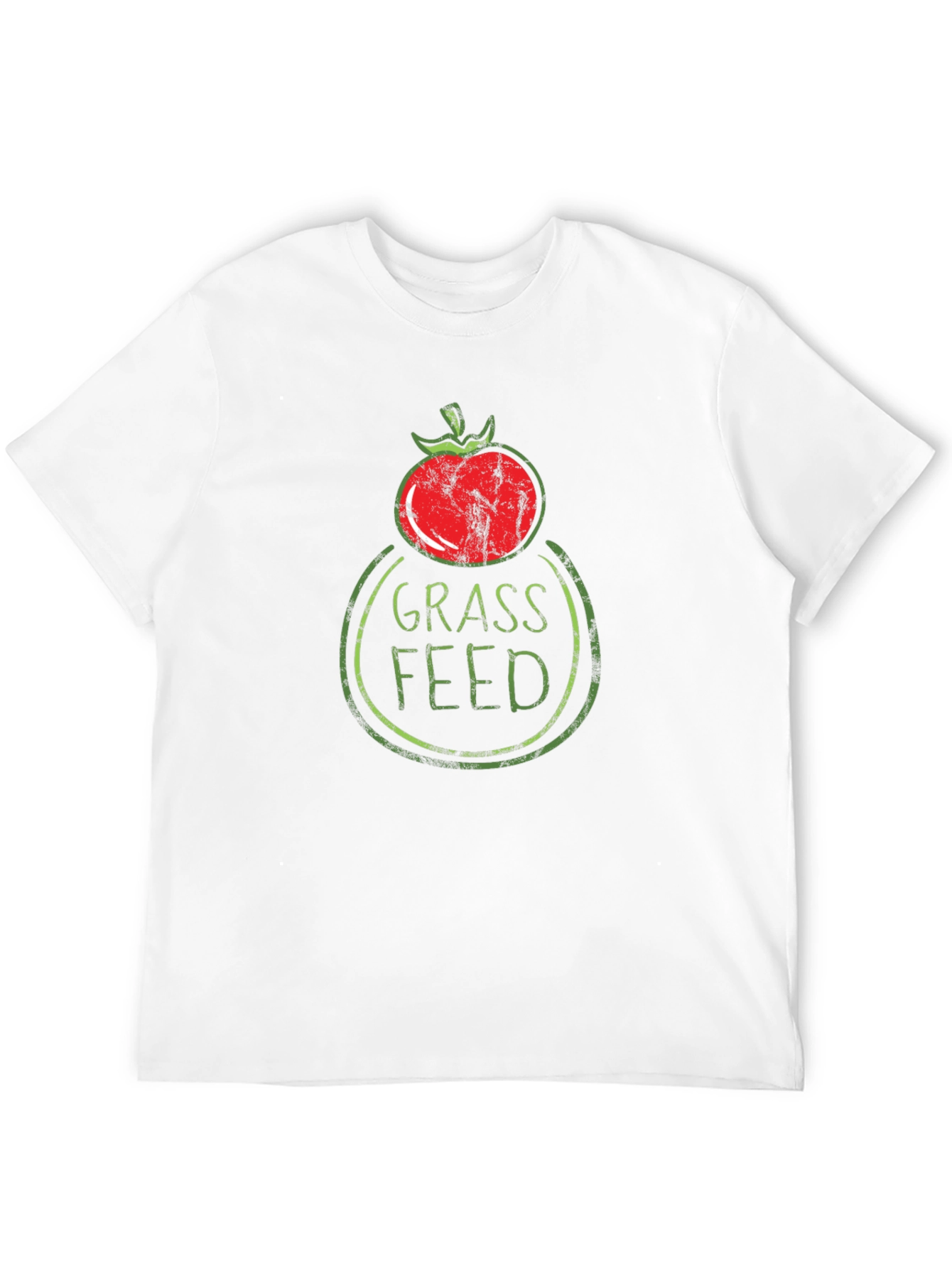 Grass Fed Graphic Tee - Tomato Design Black T-Shirt