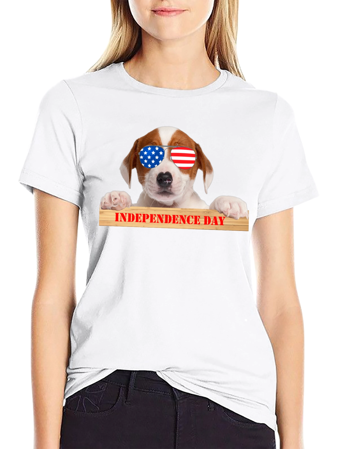 Patriotic Pup T-Shirt - Independence Day Dog Tee