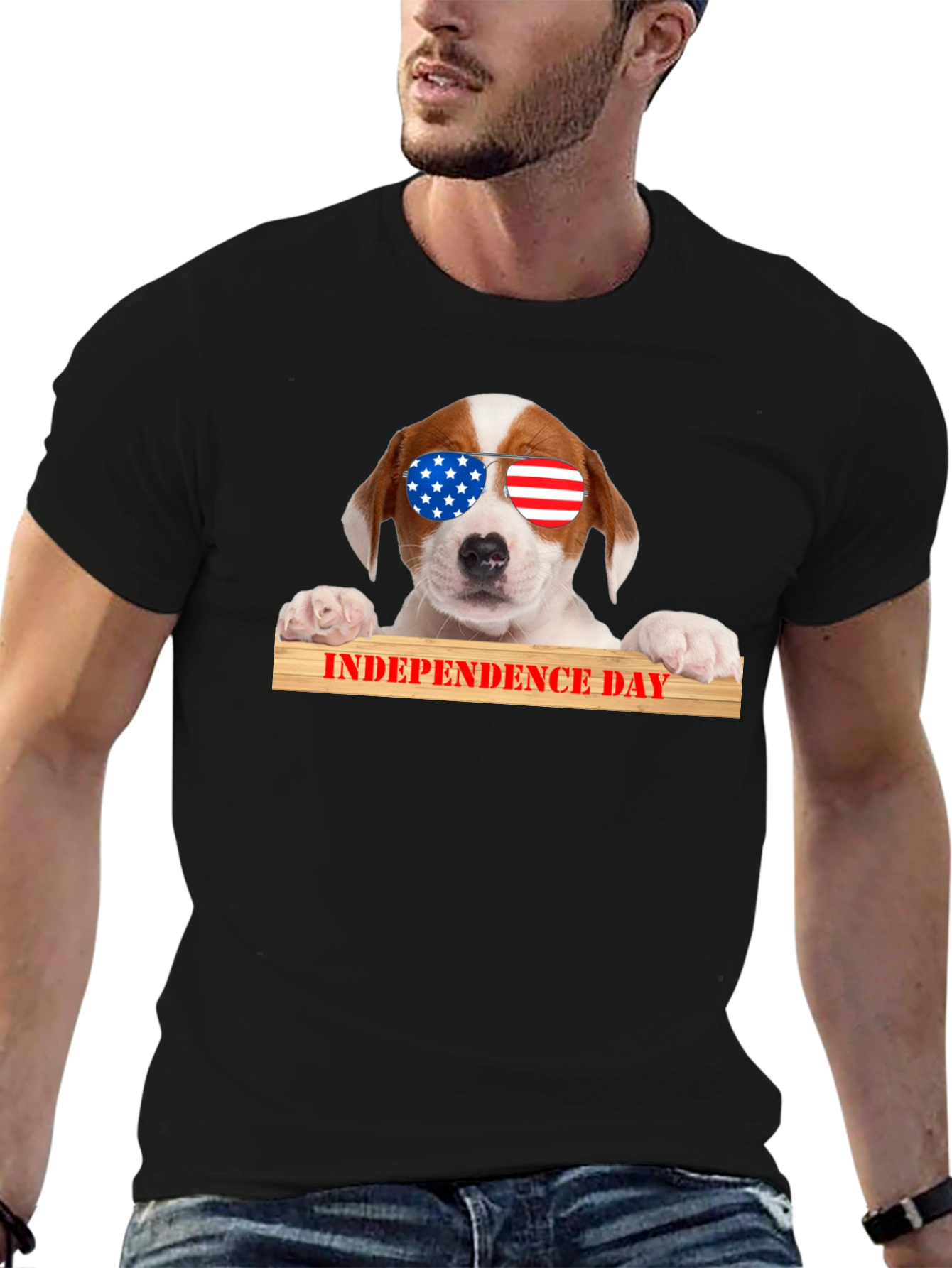 Patriotic Pup T-Shirt - Independence Day Dog Tee