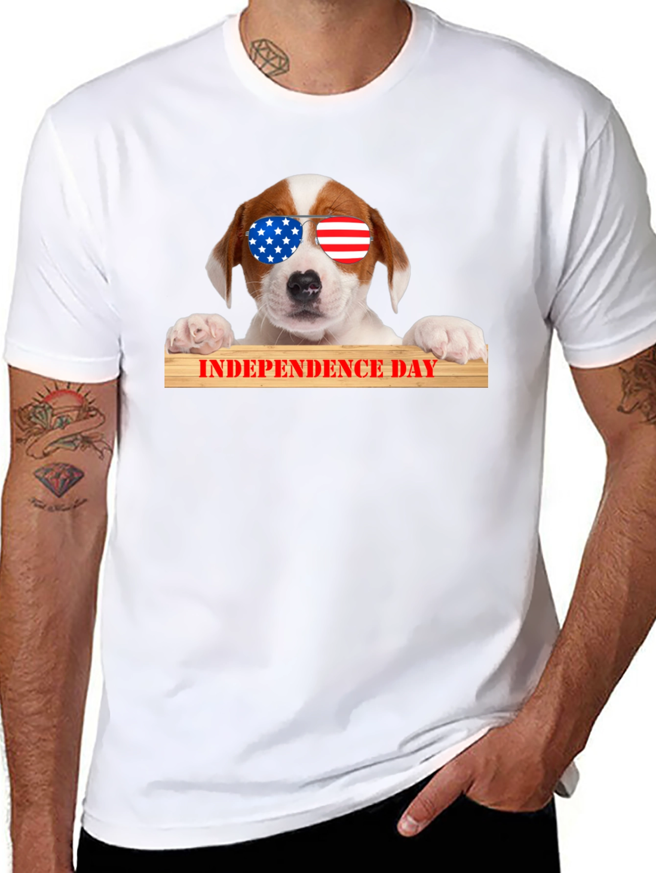 Patriotic Pup T-Shirt - Independence Day Dog Tee