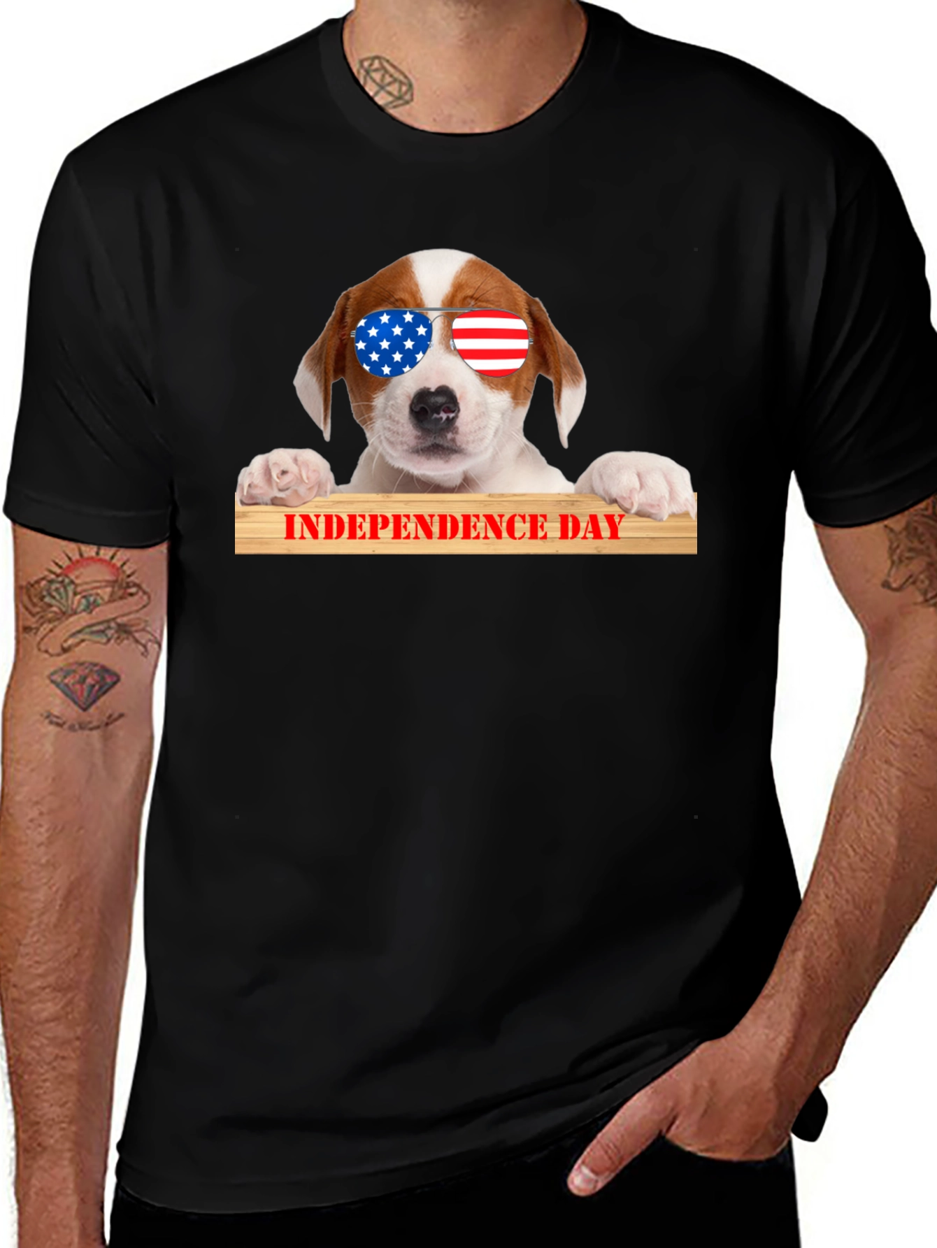 Patriotic Pup T-Shirt - Independence Day Dog Tee