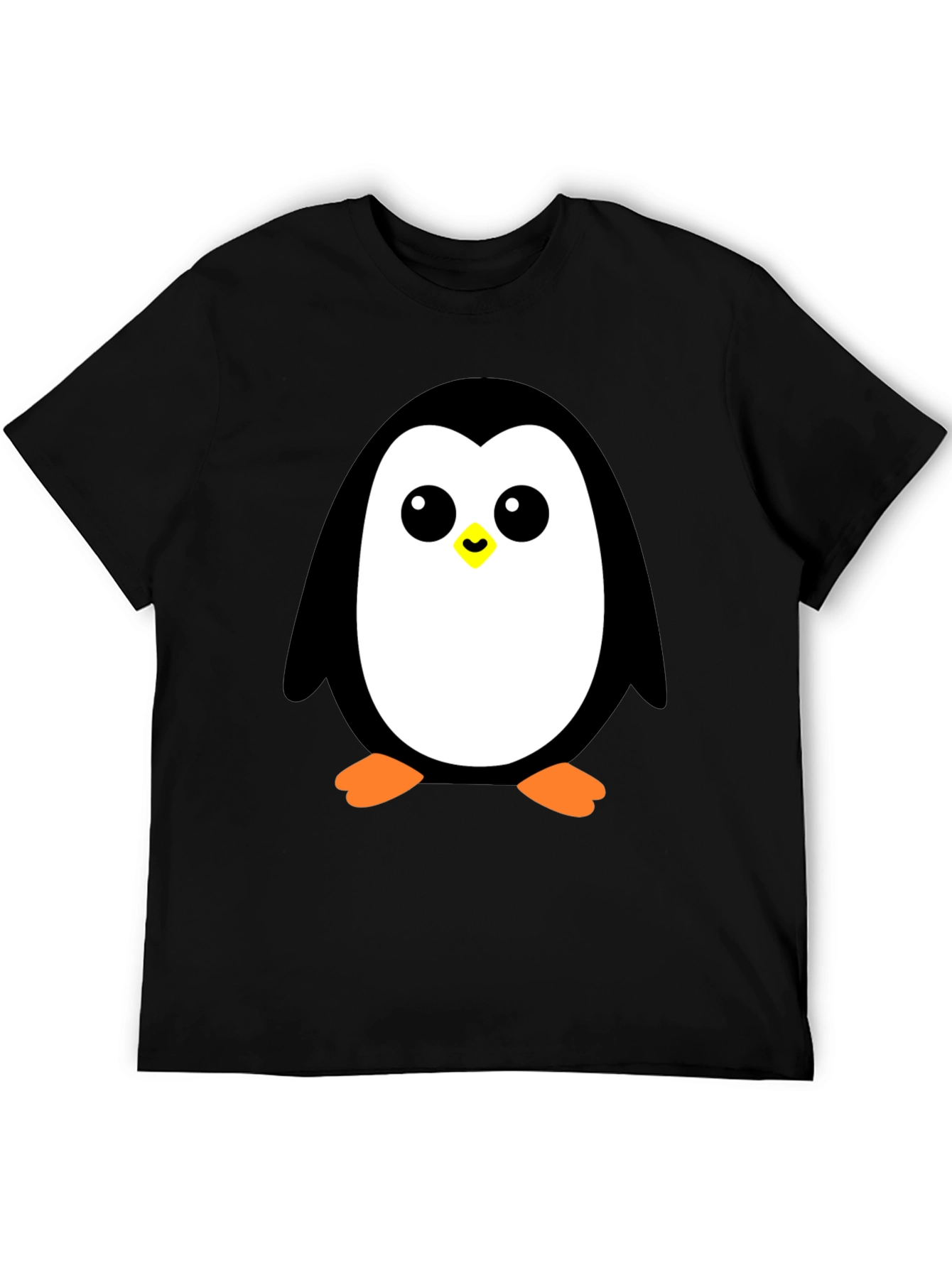 Cute Penguin Graphic Black T-Shirt