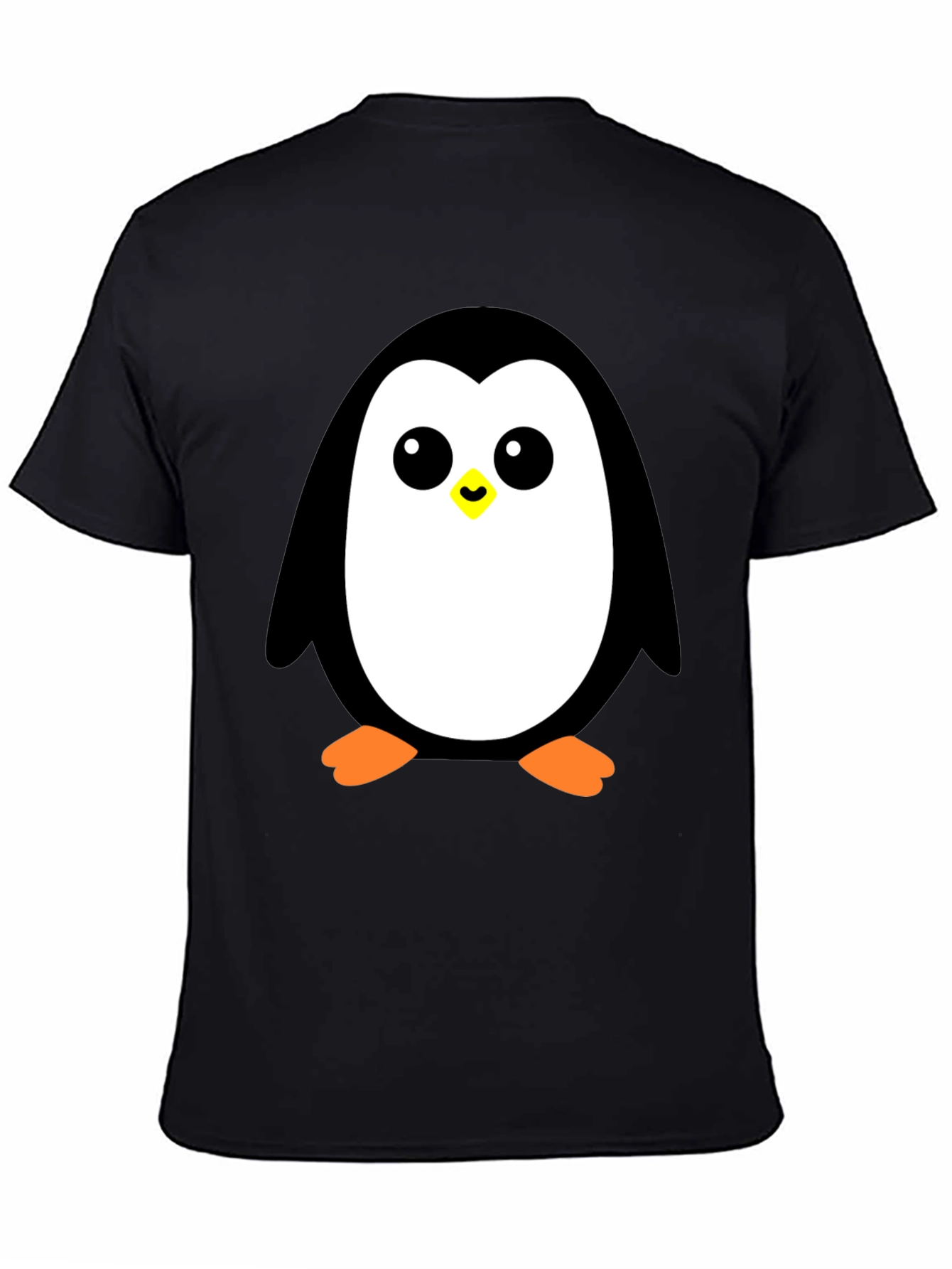 Cute Penguin Graphic Black T-Shirt