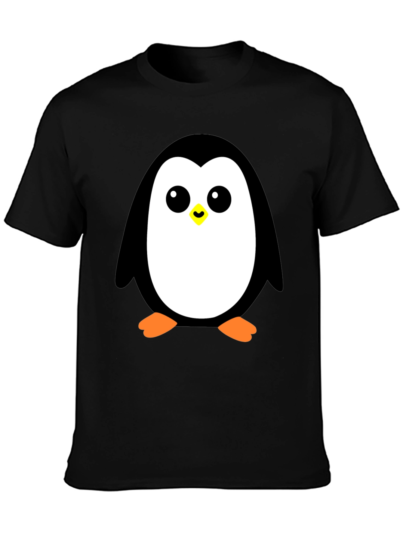 Cute Penguin Graphic Black T-Shirt