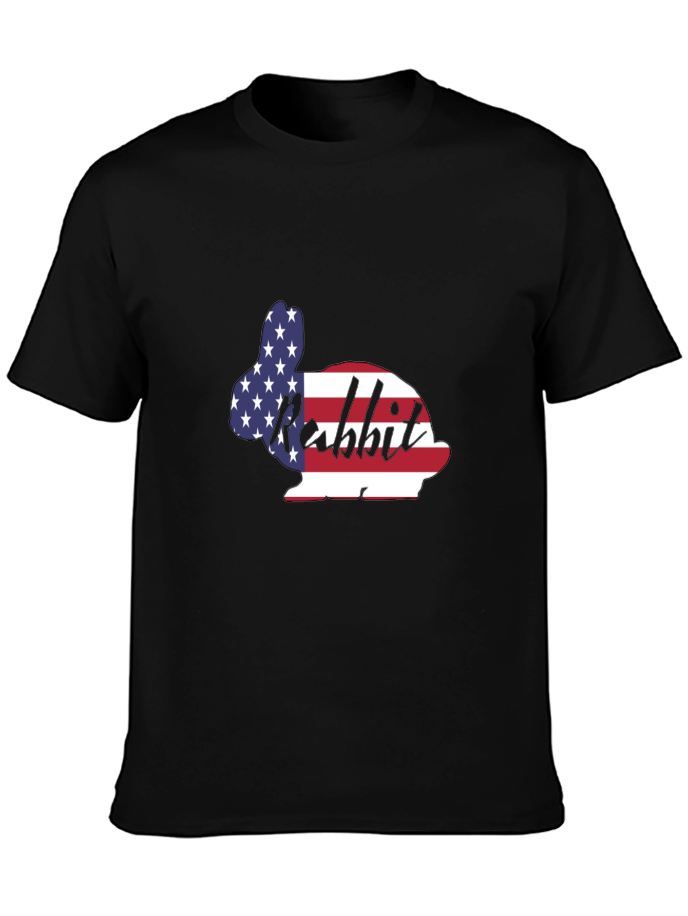 Patriotic Rabbit T-Shirt - USA Flag Bunny Tee