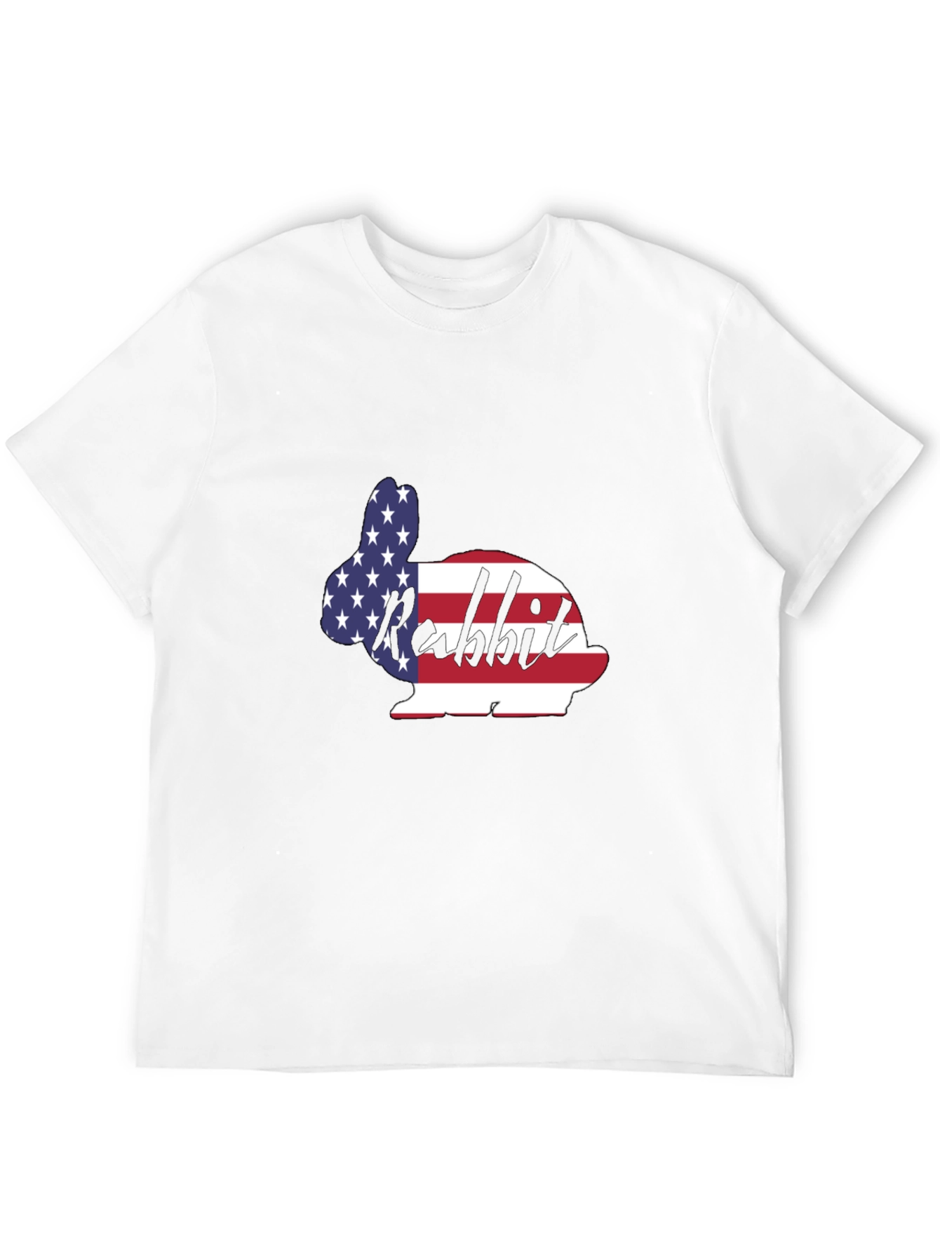 Patriotic Rabbit T-Shirt - USA Flag Bunny Tee
