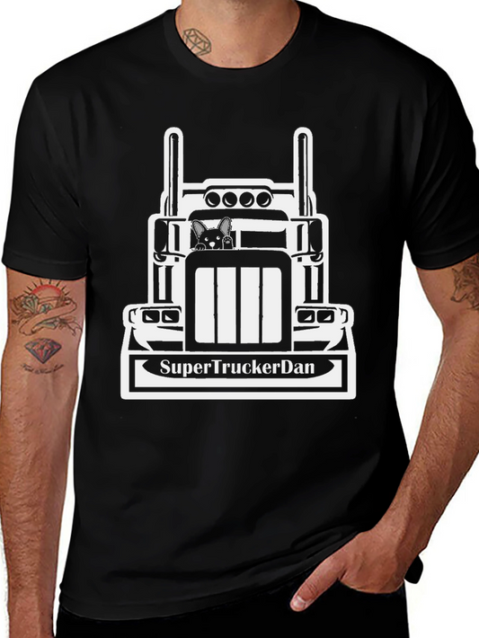 SuperTruckerDan Black Graphic Tee