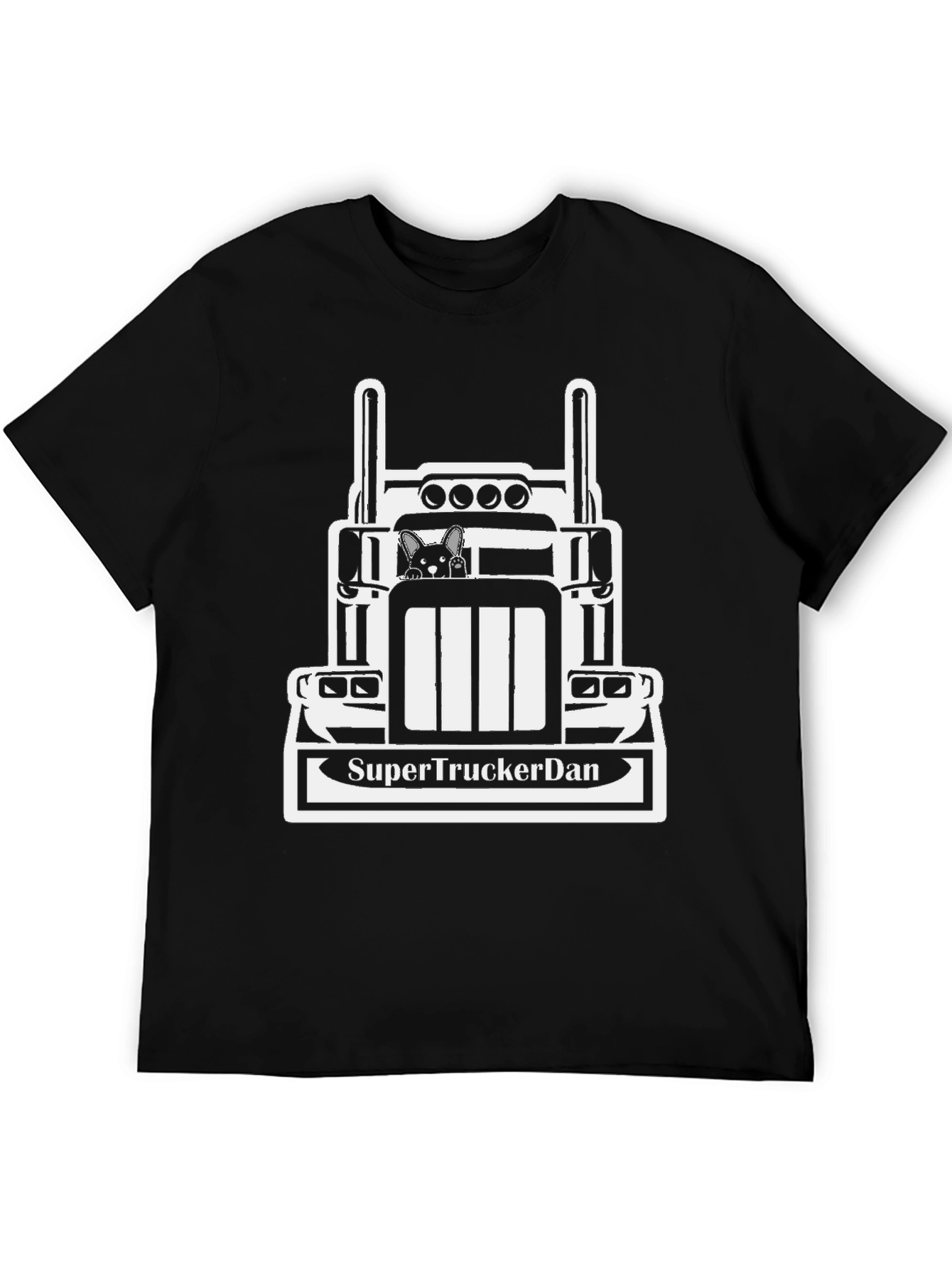 SuperTruckerDan Black Graphic Tee