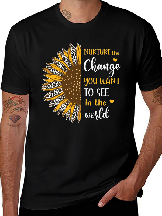 Nurture the Change Sunflower Graphic T-Shirt