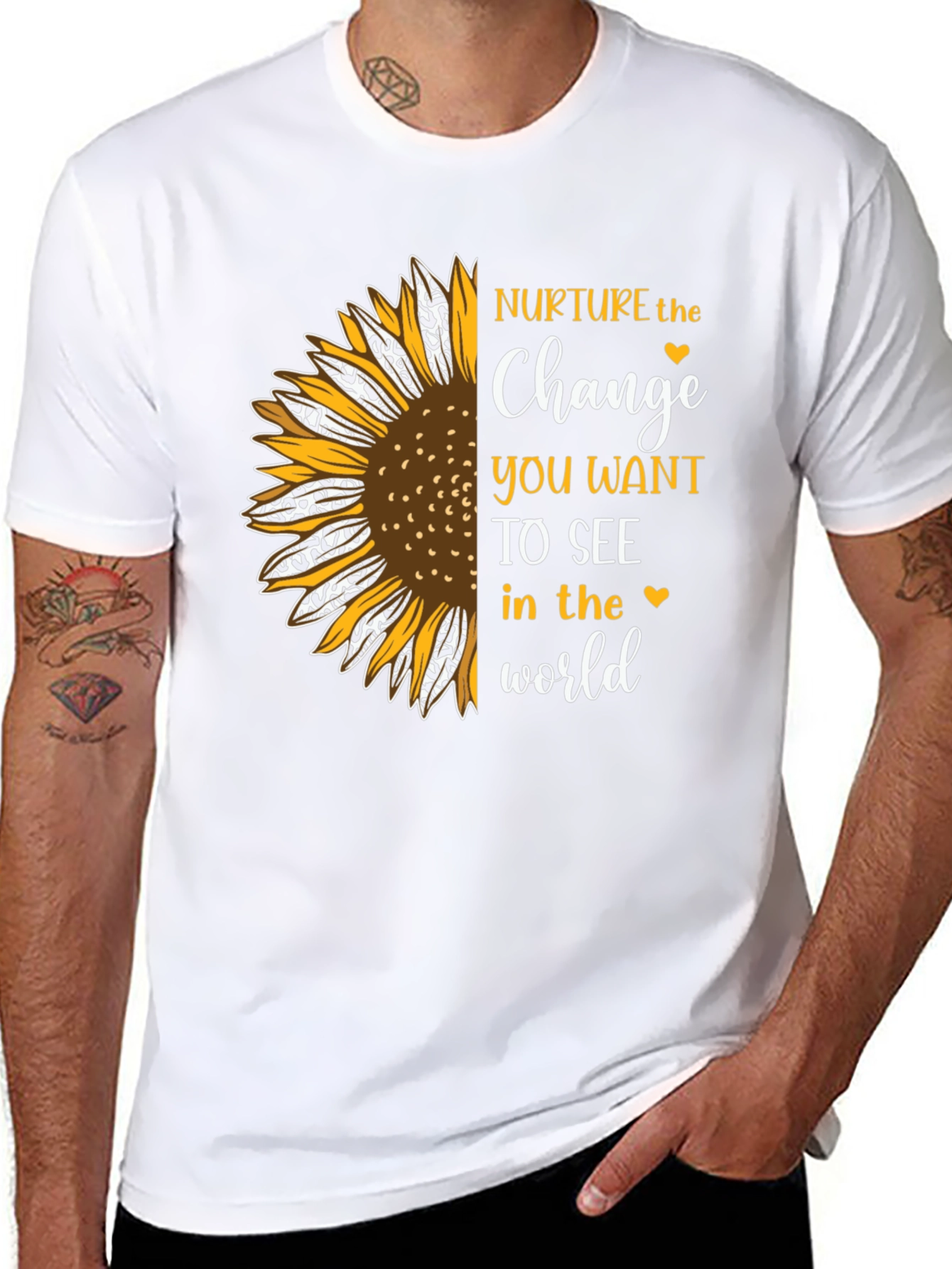 Nurture the Change Sunflower Graphic T-Shirt