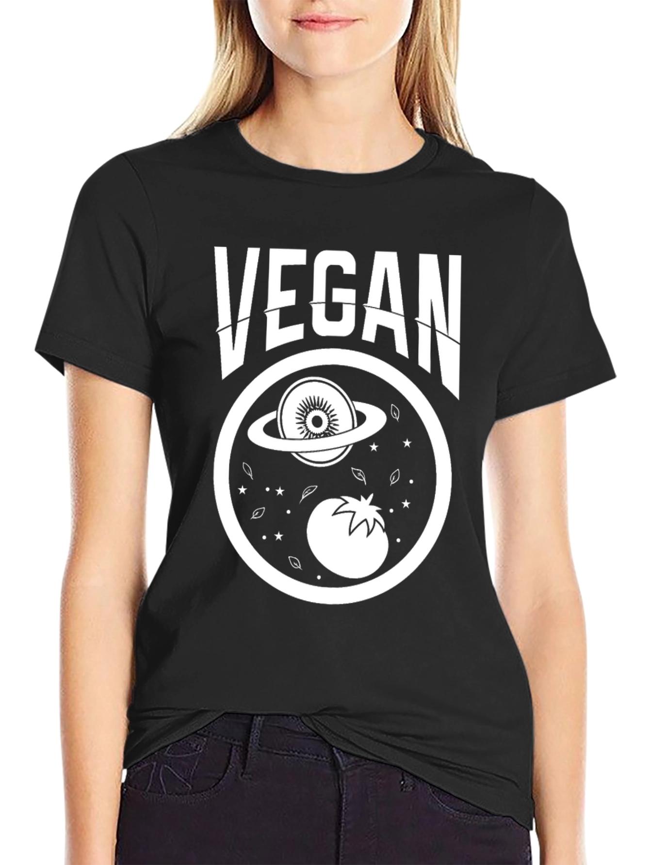 Vegan T-Shirt - Planet Kiwi and Tomato Design