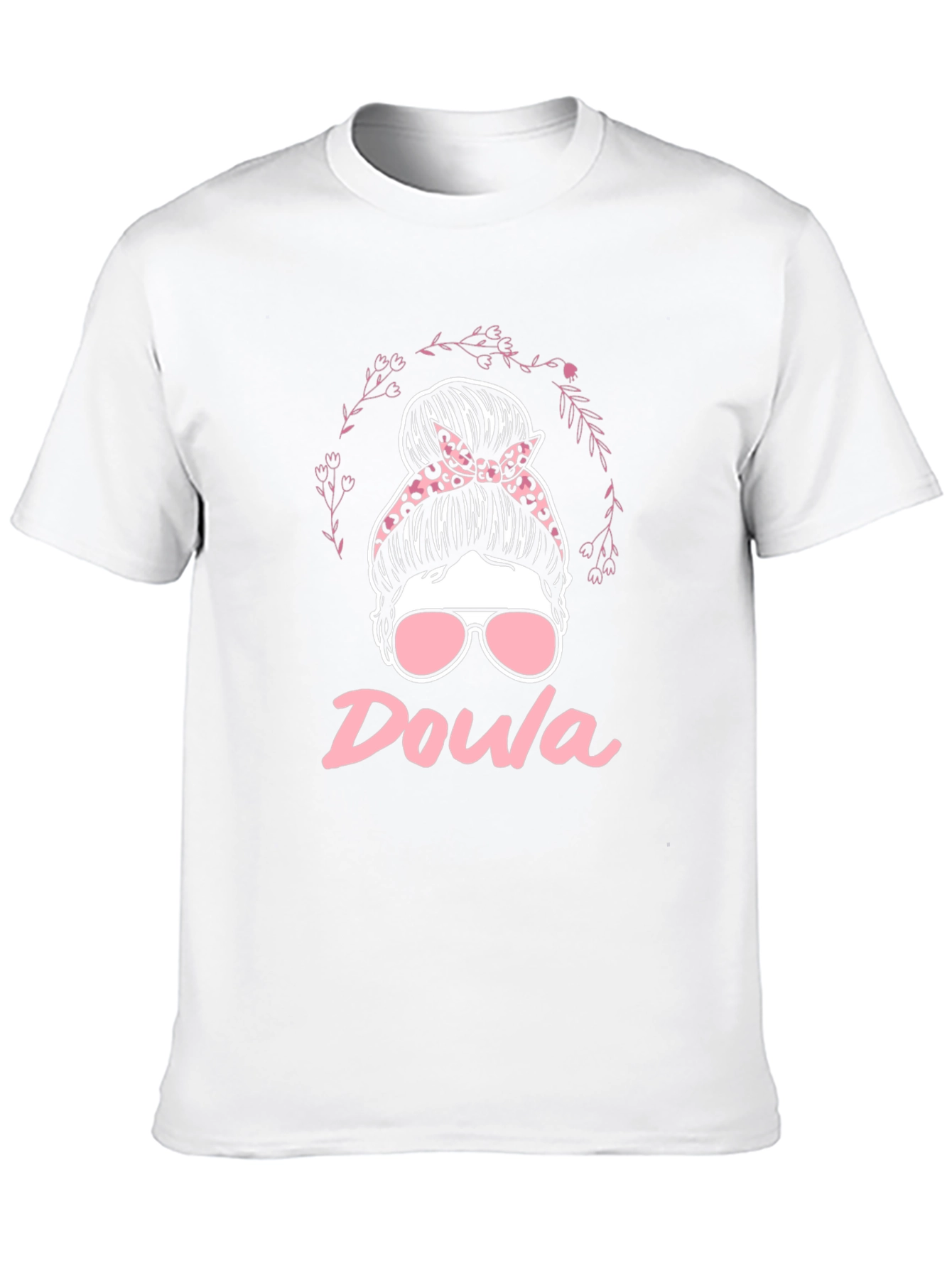 Doula Messy Bun T-Shirt - Black Womens Support