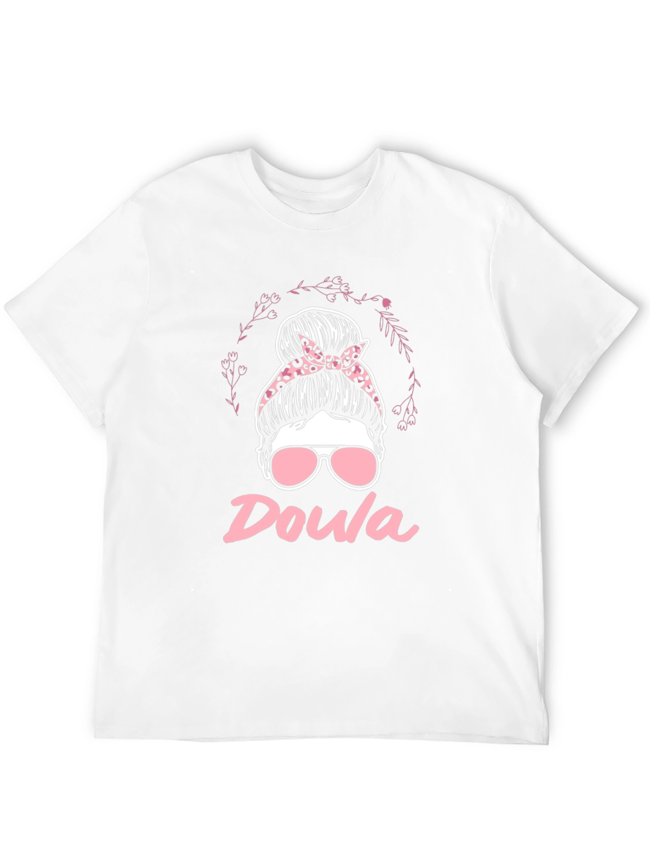Doula Messy Bun T-Shirt - Black Womens Support