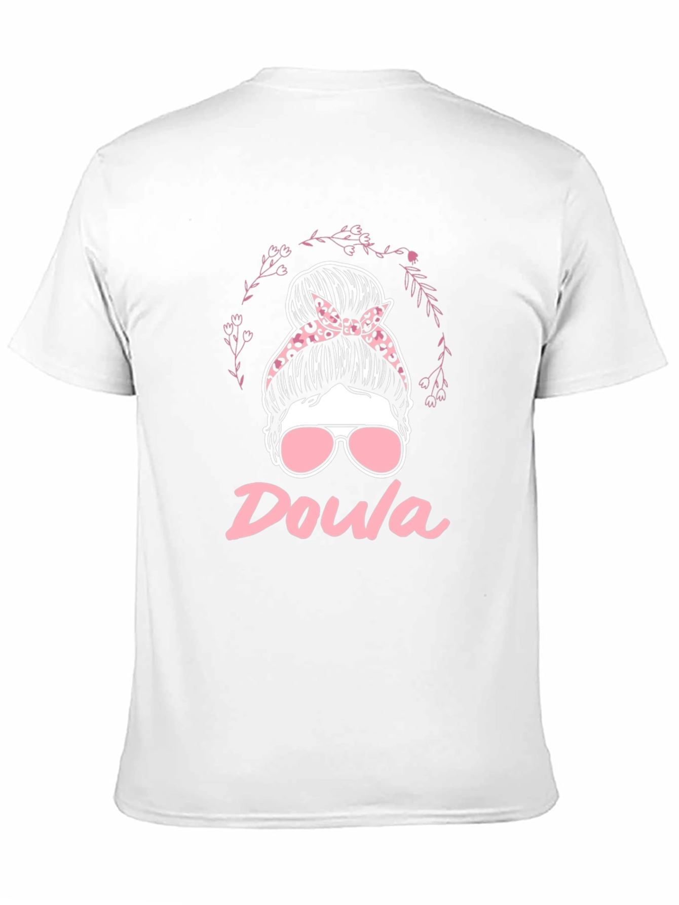 Doula Messy Bun T-Shirt - Black Womens Support