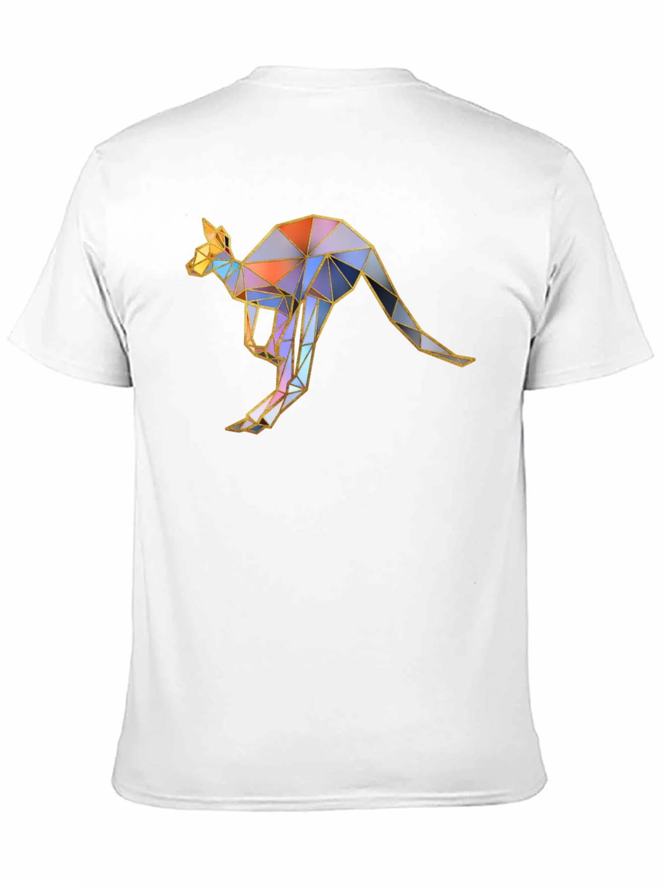 Geometric Kangaroo Graphic Tee - Black