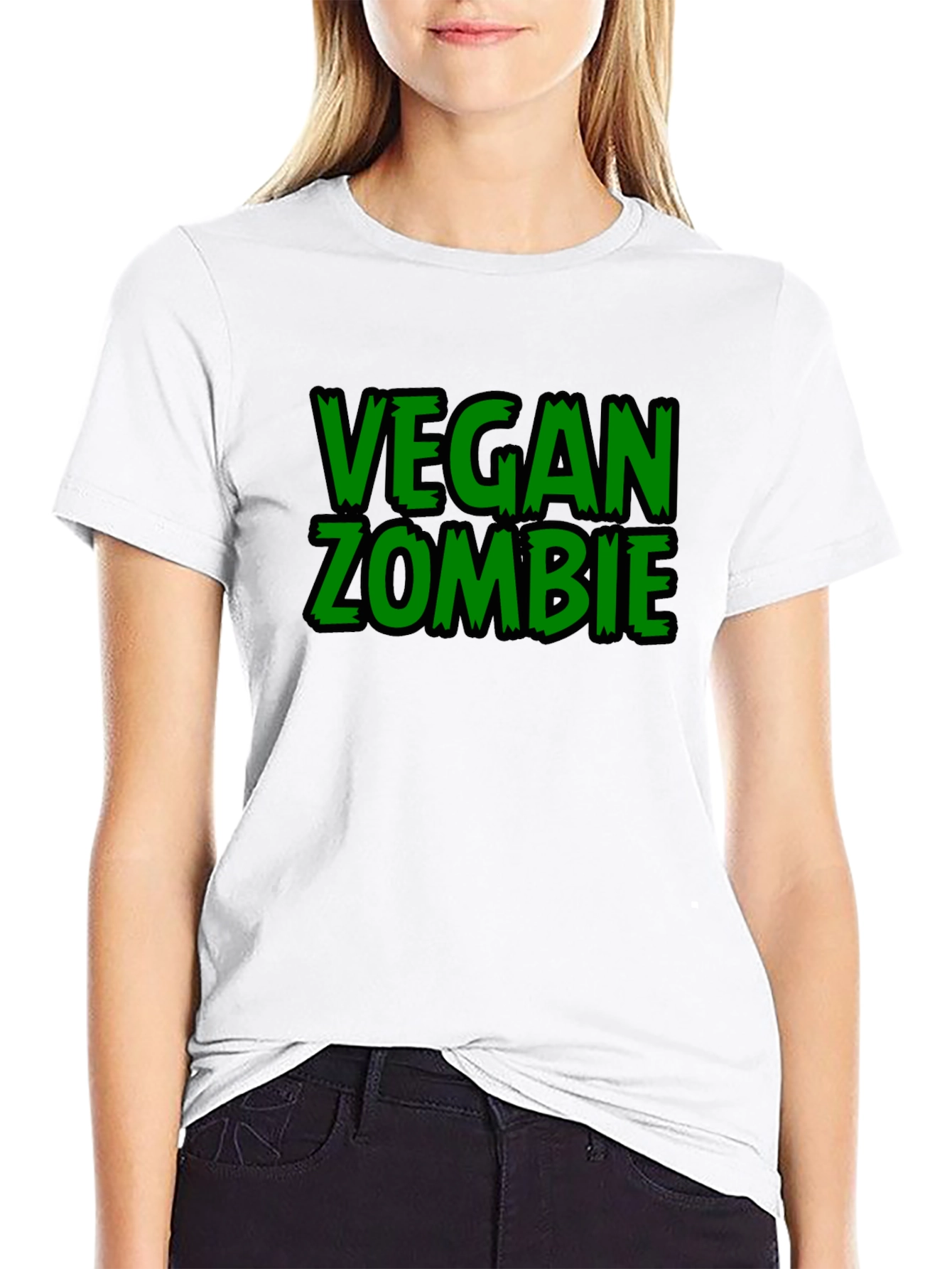 Vegan Zombie Black Graphic T-Shirt