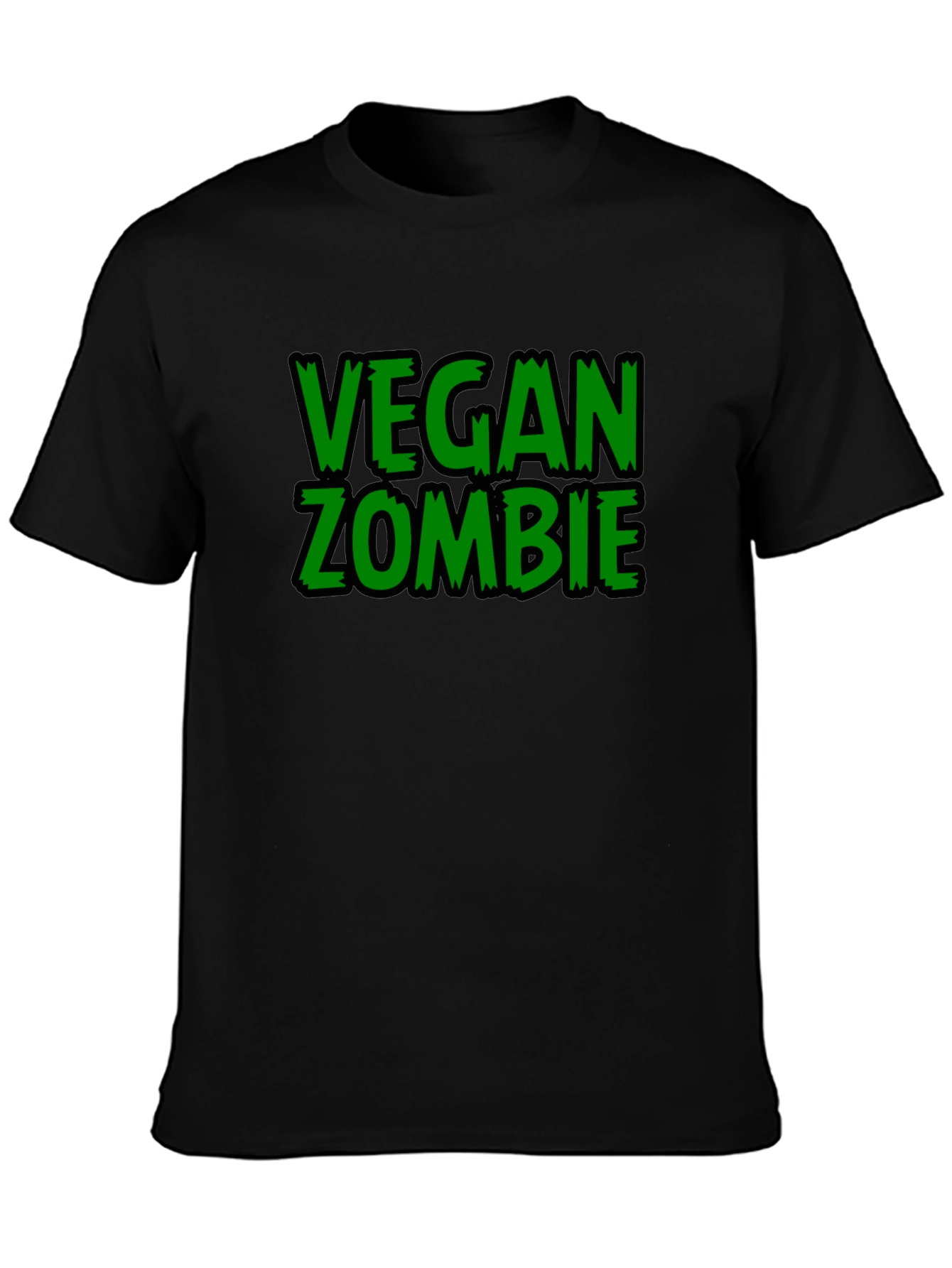 Vegan Zombie Black Graphic T-Shirt