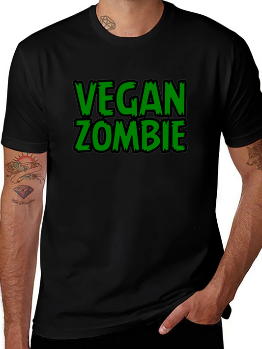 Vegan Zombie Black Graphic T-Shirt