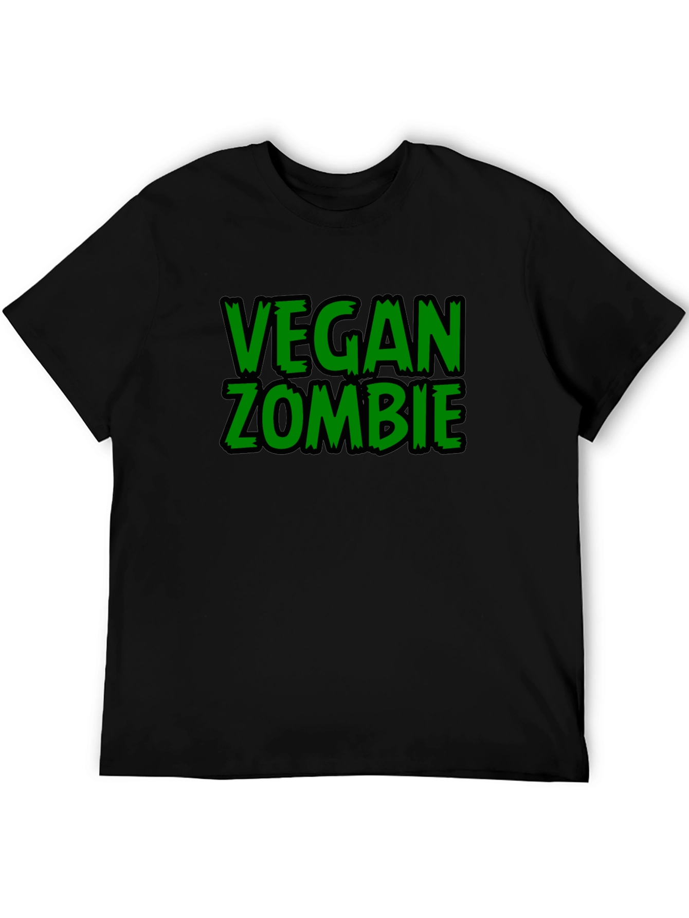 Vegan Zombie Black Graphic T-Shirt