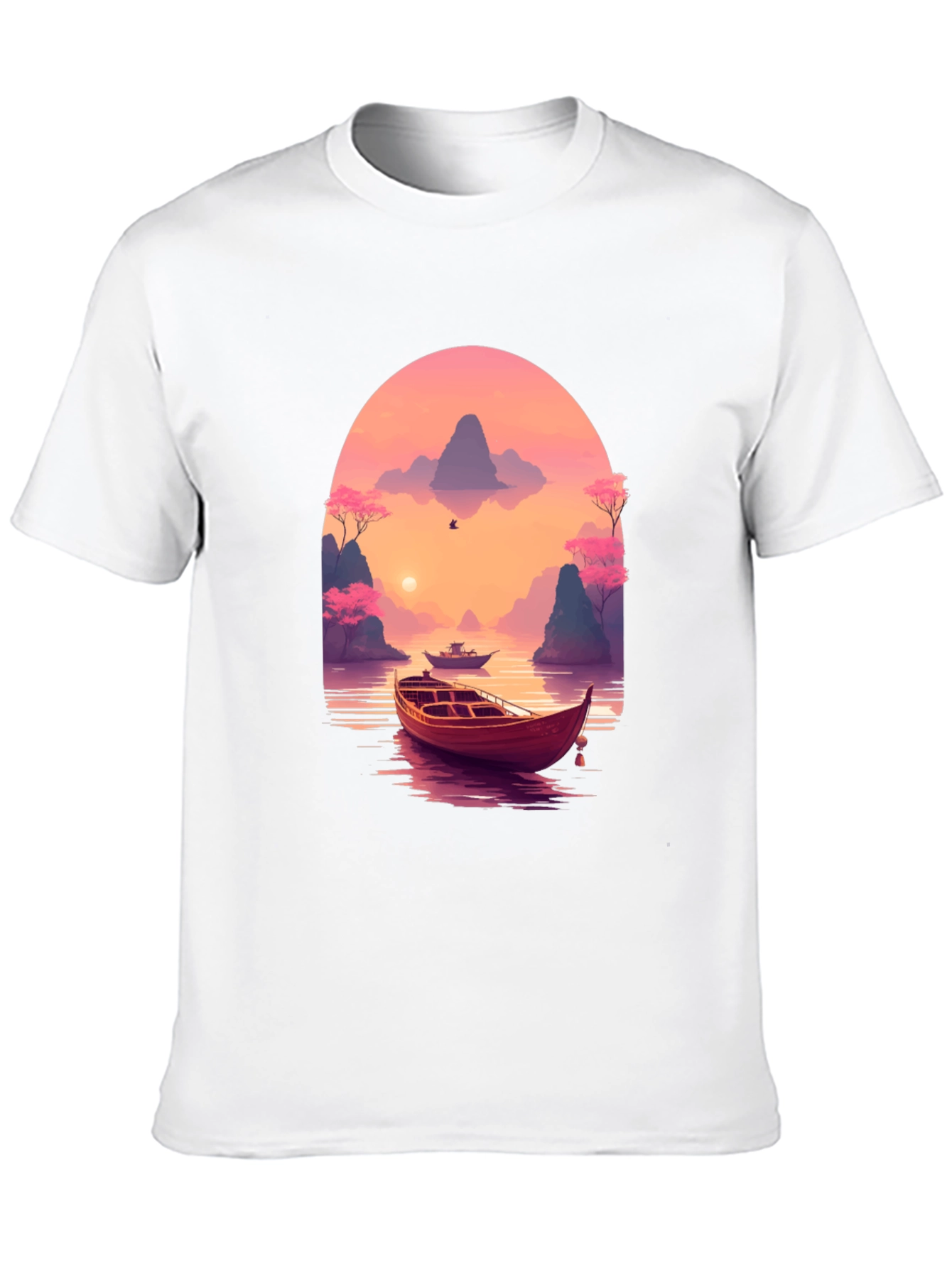 Scenic Sunset Boat Trip Graphic Tee