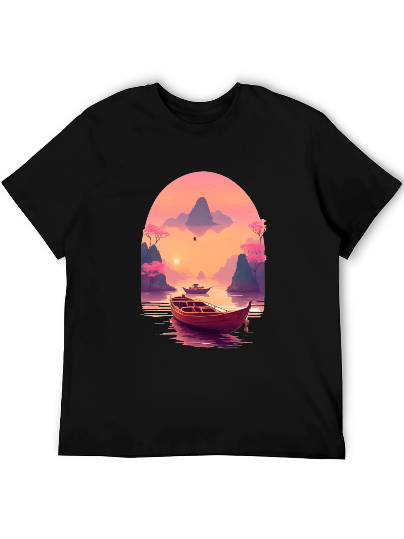 Scenic Sunset Boat Trip Graphic Tee