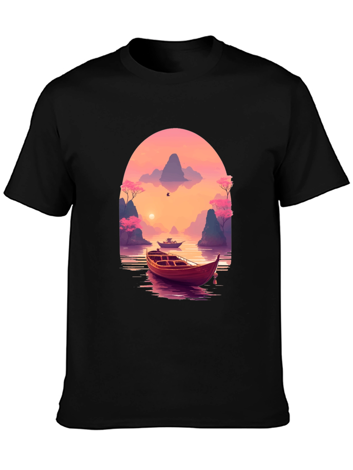 Scenic Sunset Boat Trip Graphic Tee