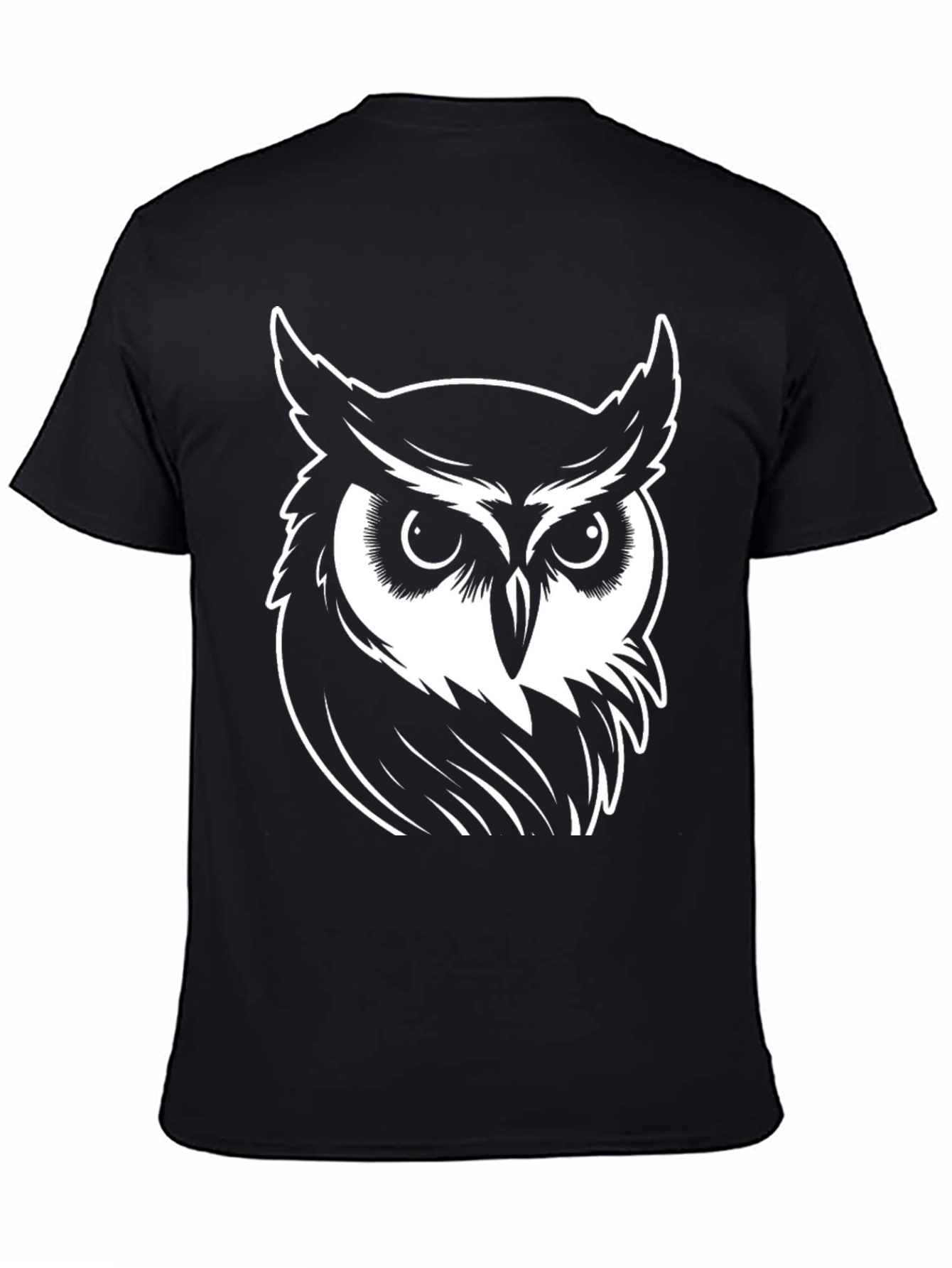 Cool Owl Graphic Tee - Black Cotton T-Shirt