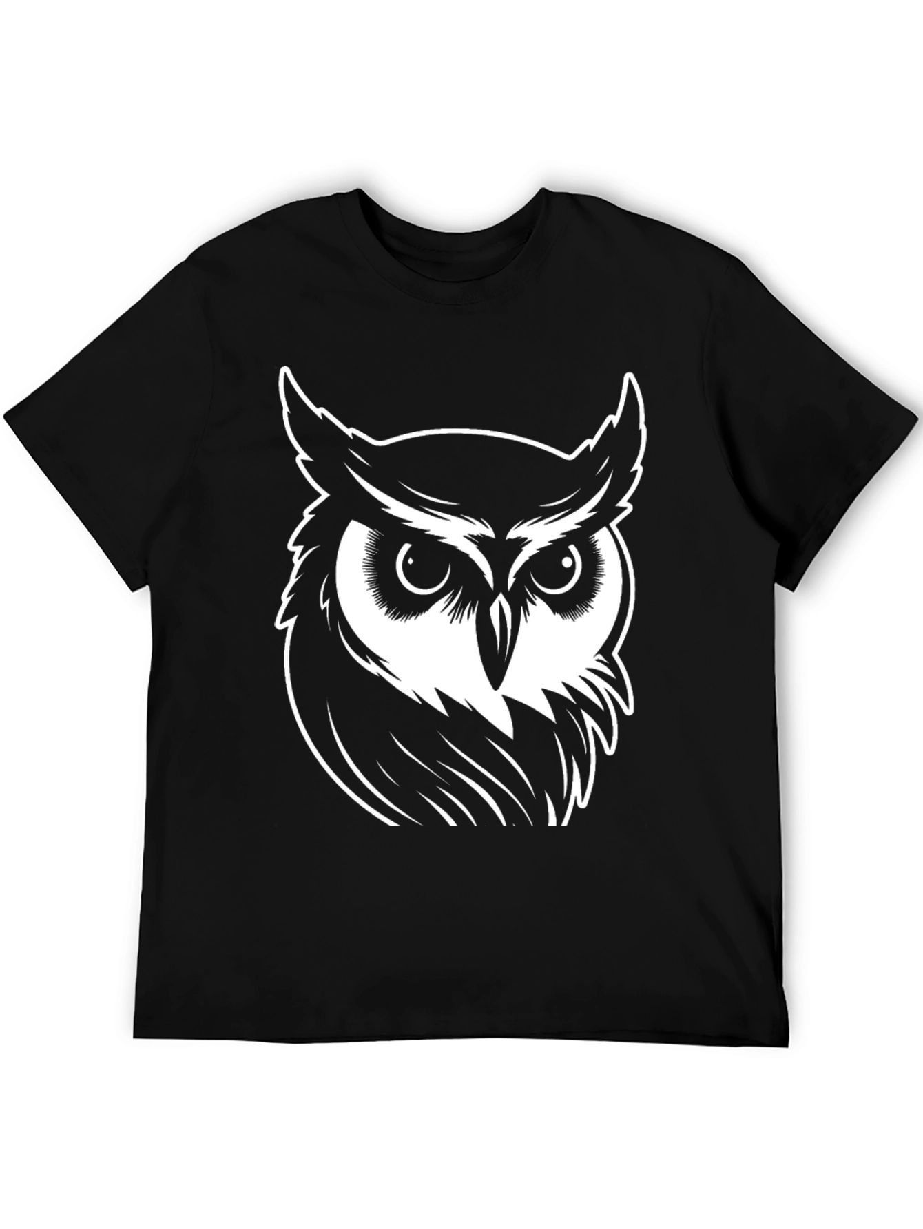 Cool Owl Graphic Tee - Black Cotton T-Shirt