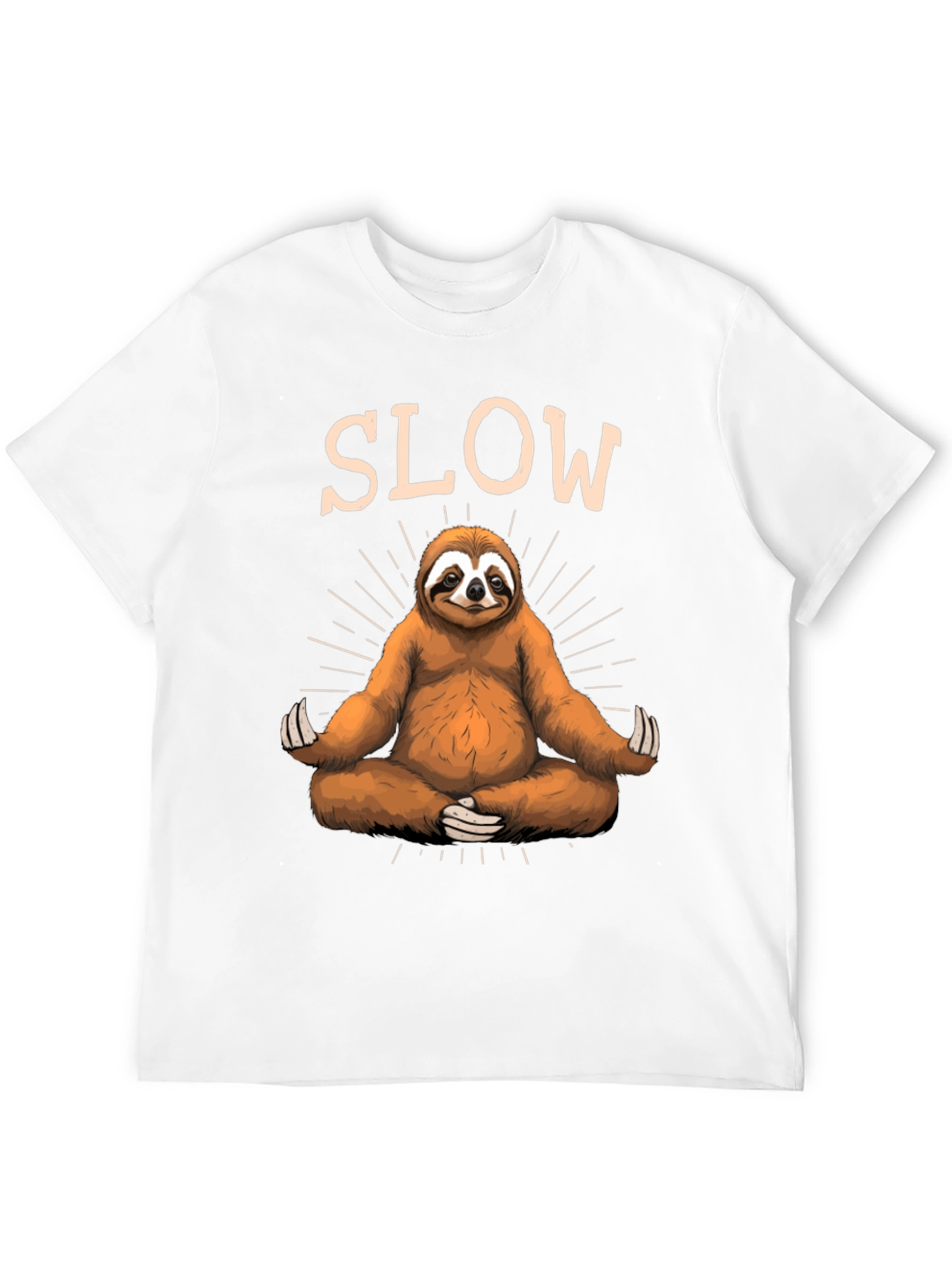 Mens Black T-Shirt with Meditating Sloth Graphic