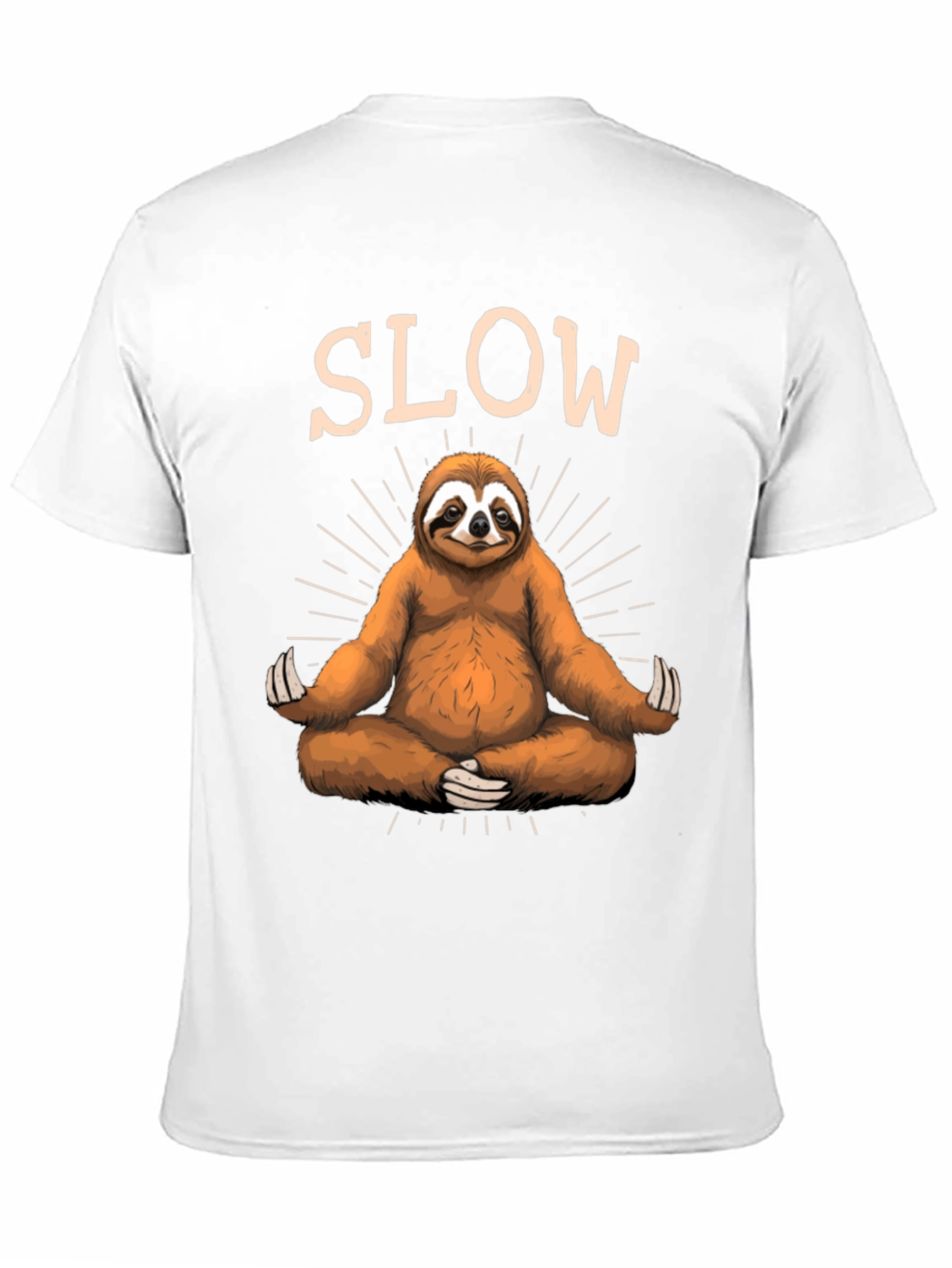 Mens Black T-Shirt with Meditating Sloth Graphic