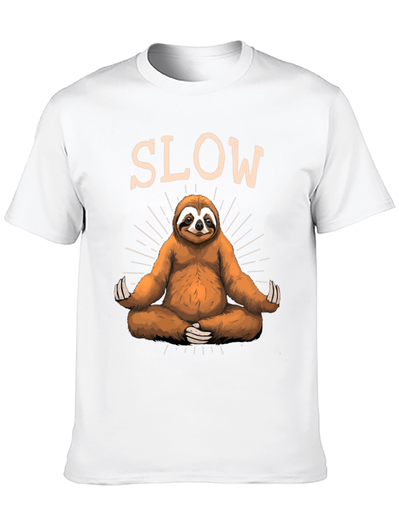 Mens Black T-Shirt with Meditating Sloth Graphic