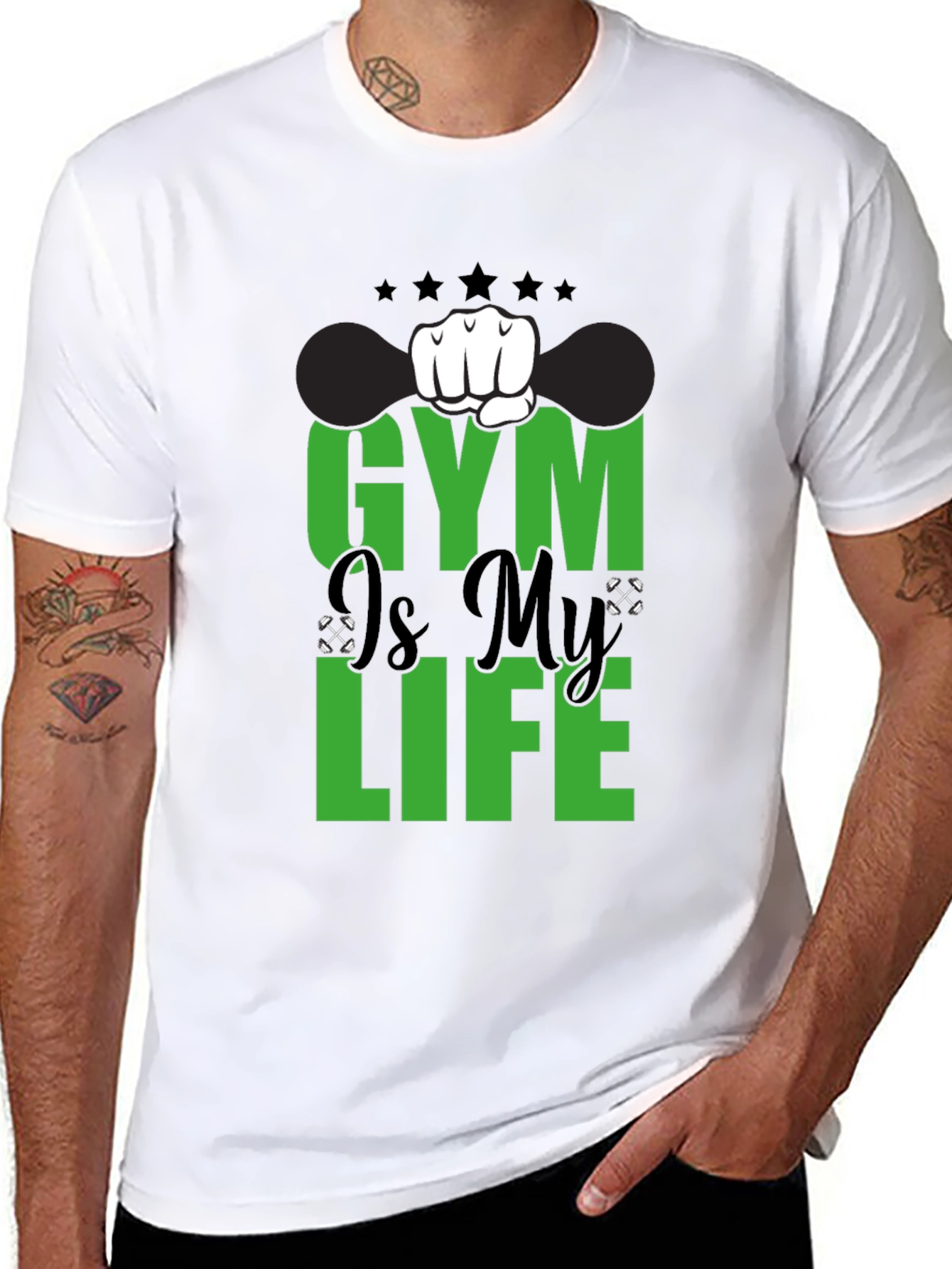 Gym is My Life Black Graphic Tee