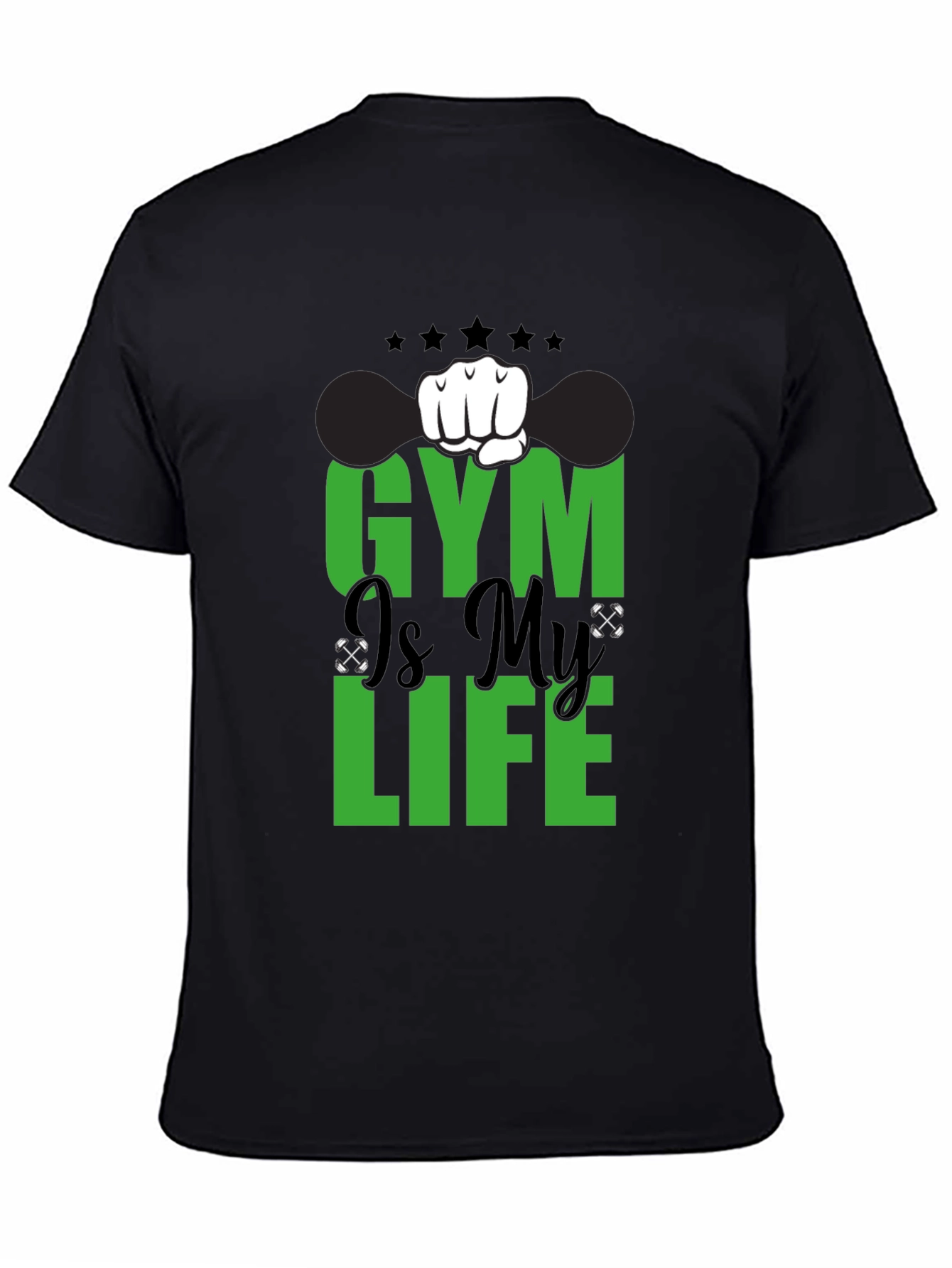 Gym is My Life Black Graphic Tee