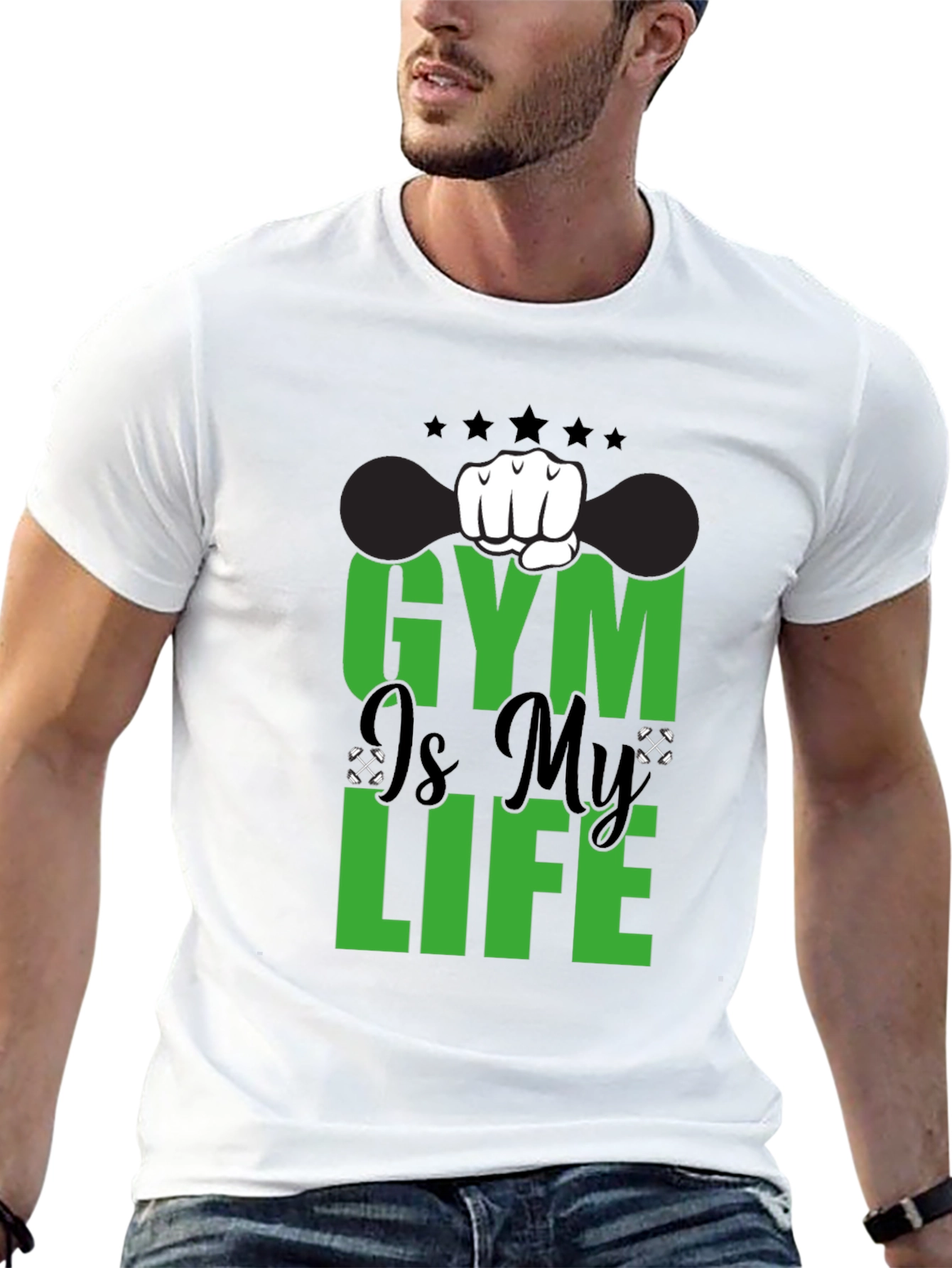 Gym is My Life Black Graphic Tee