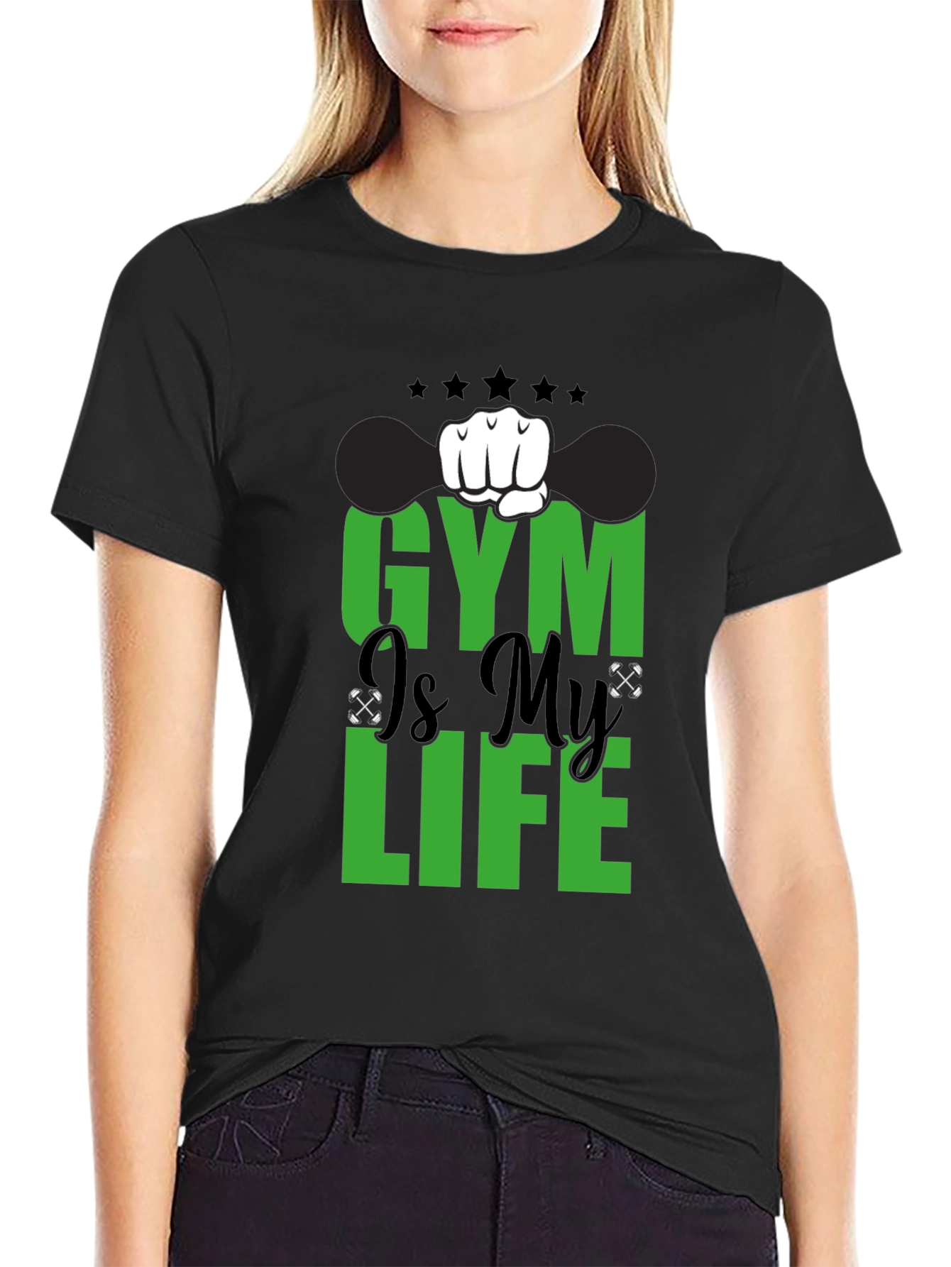 Gym is My Life Black Graphic Tee